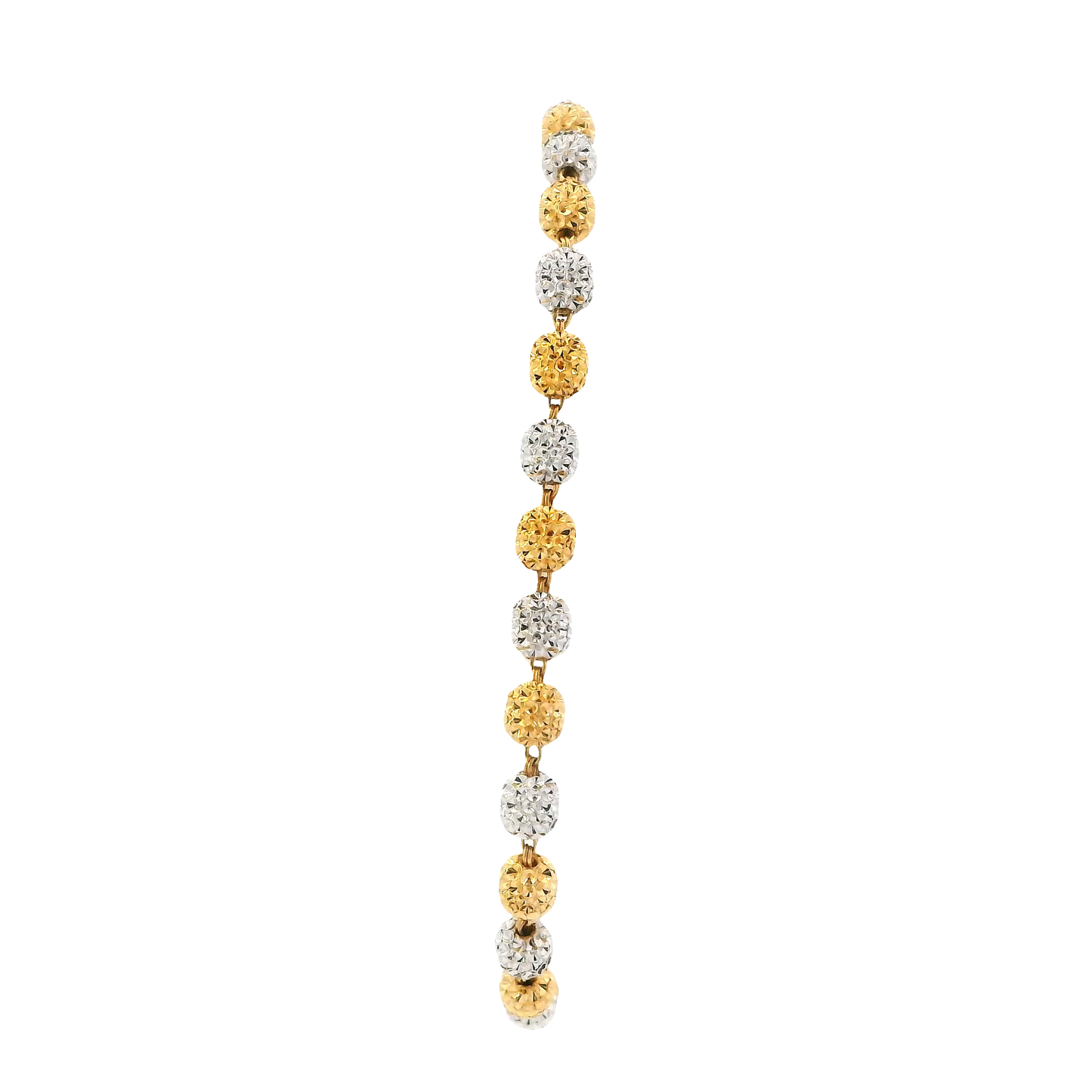 22K White & Yellow Gold Beaded Bracelet