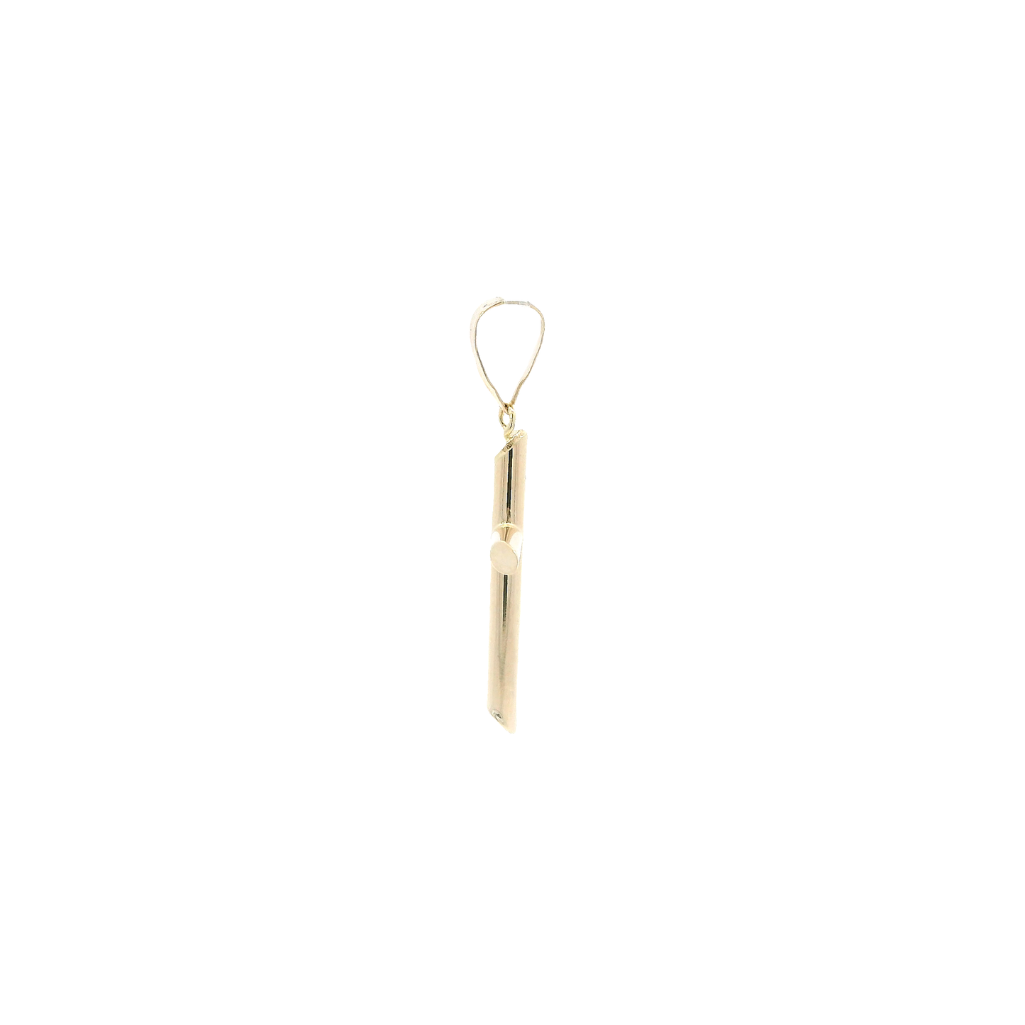 14K Yellow Gold Tube Cross Pendant