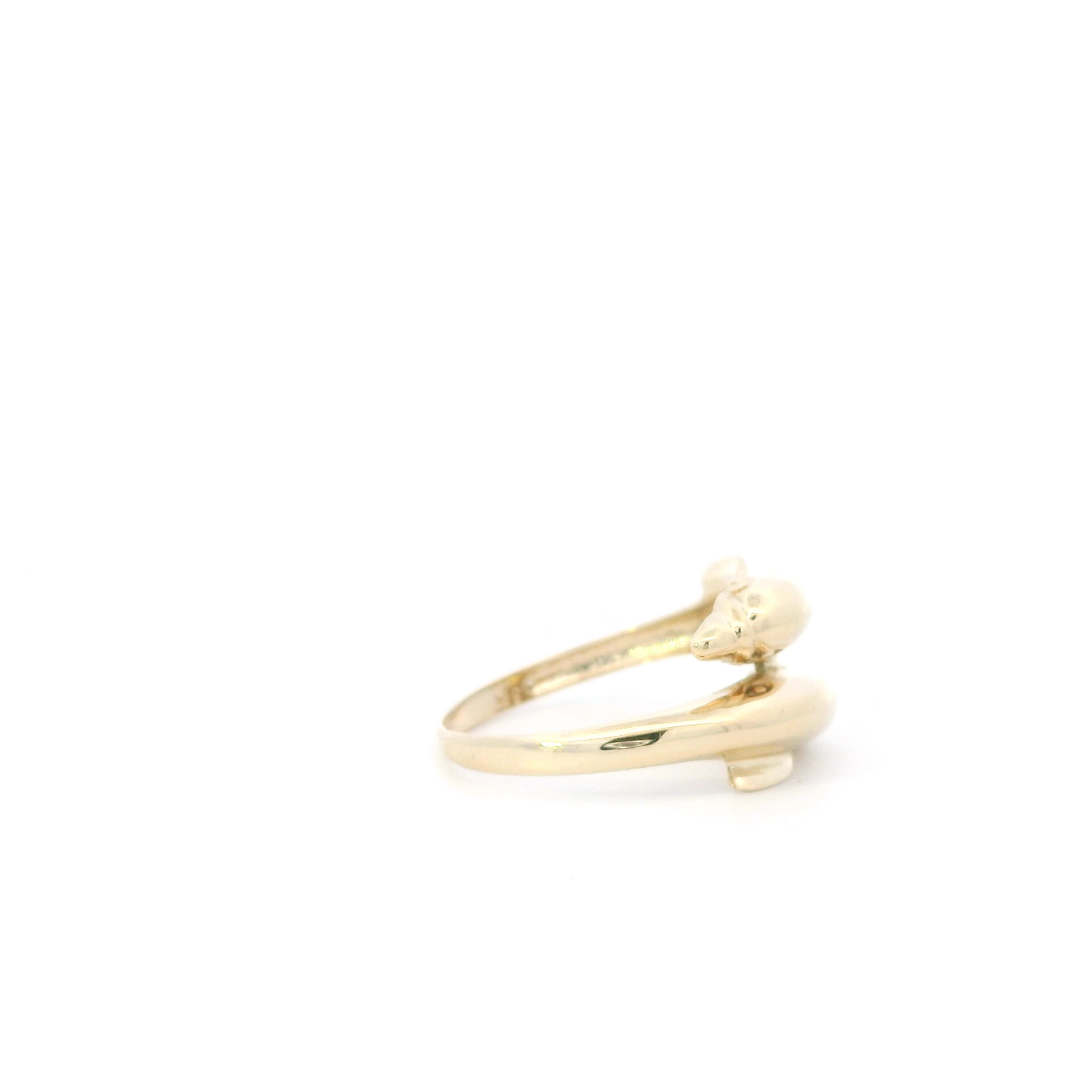 14K Yellow Gold Double Dolphin Women's Ring