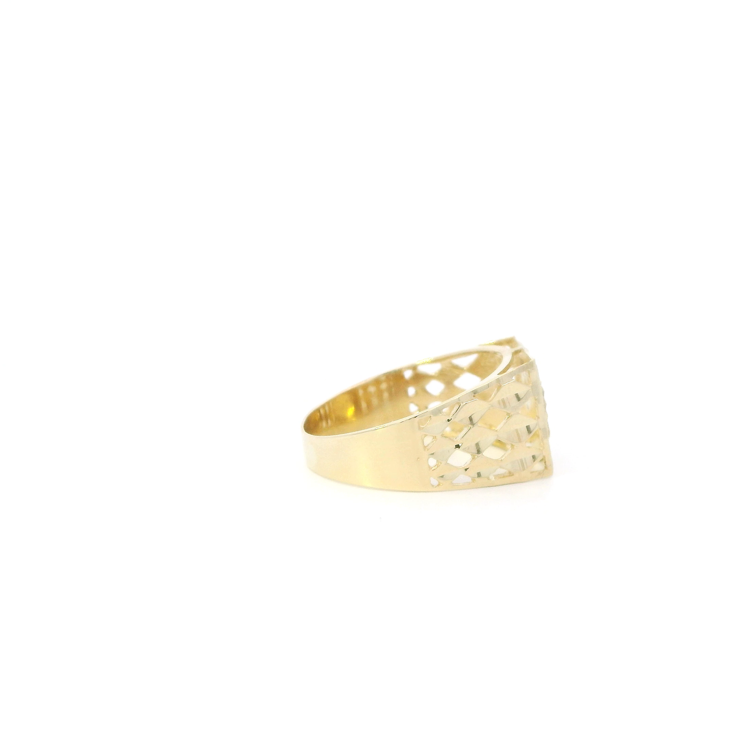 10K Yellow Gold Letter "O" Men's Ring
