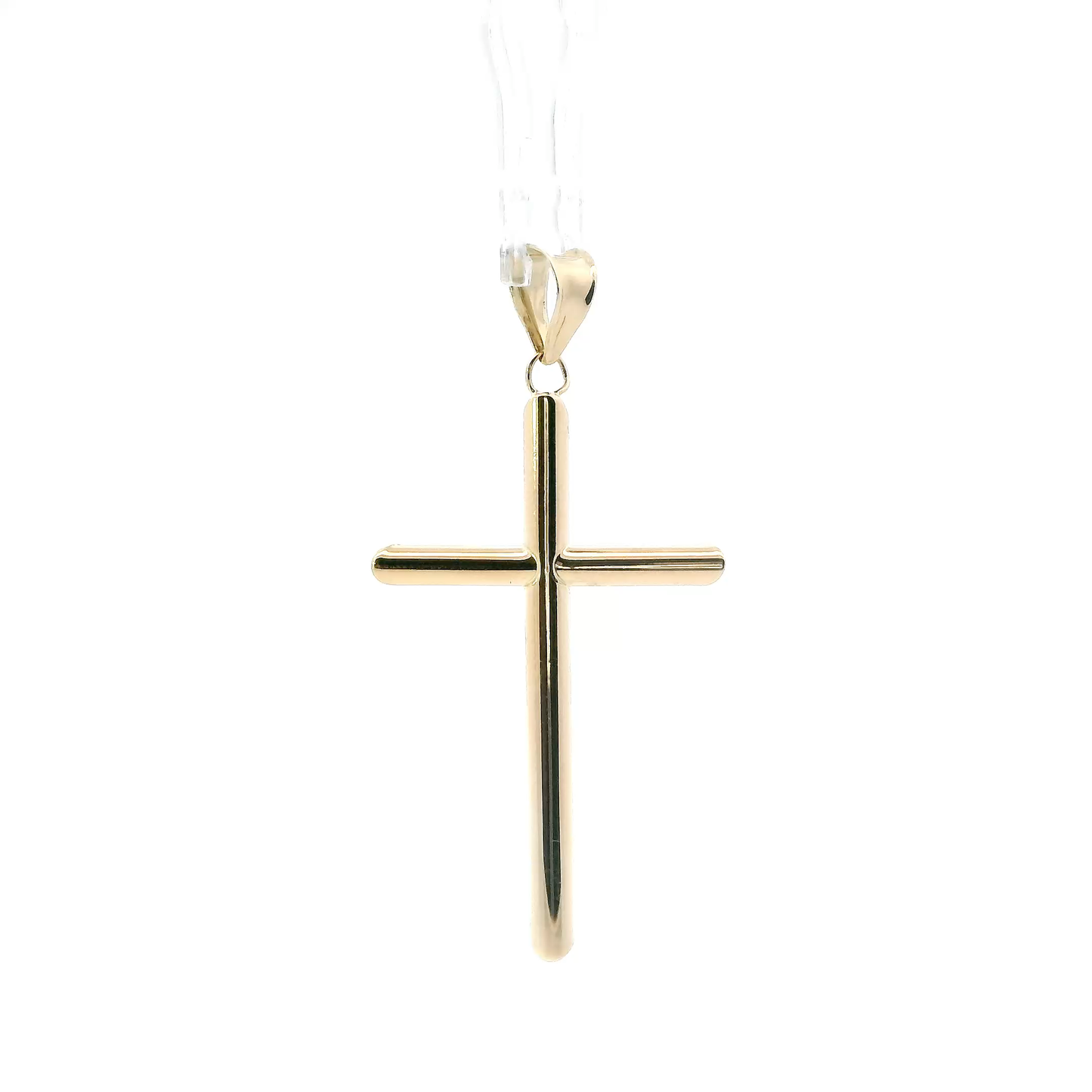 14K Yellow Gold Tube Cross Pendant
