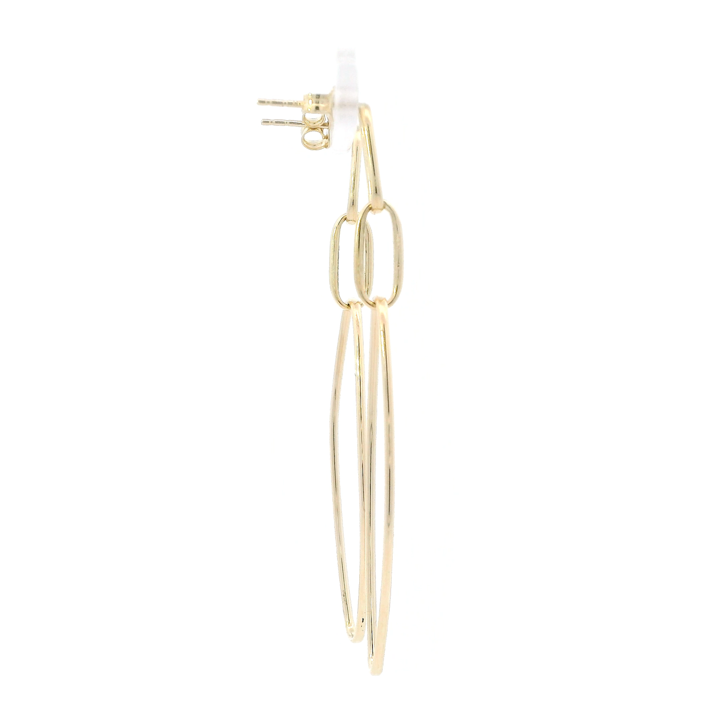 14K Yellow Gold Triple Oval Dangle Earrings