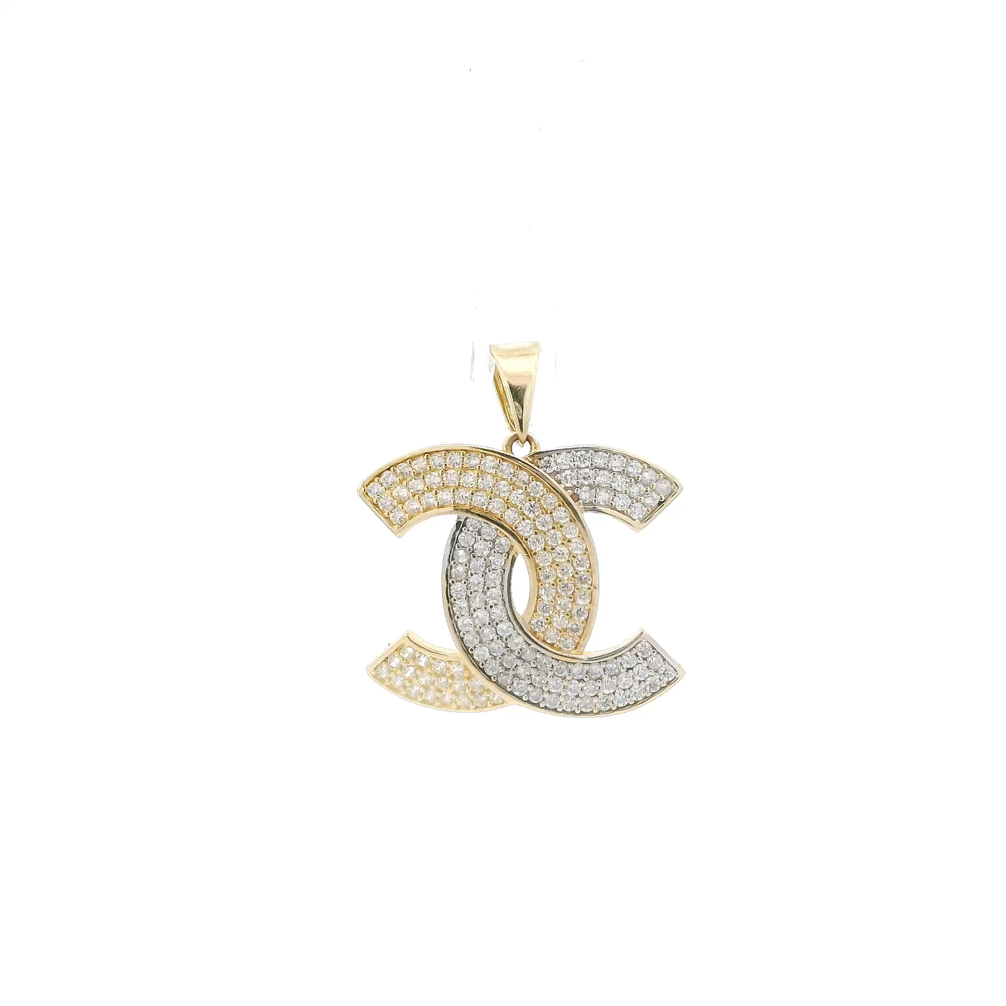 14K Yellow & White Gold "CC" Pendant