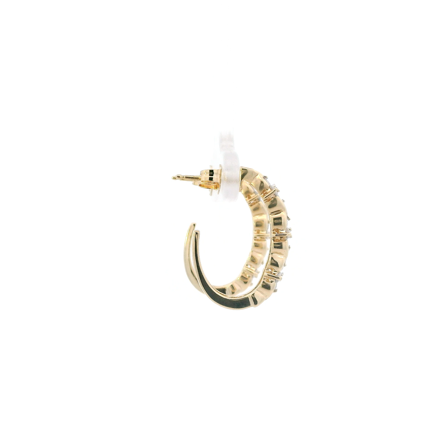 14K Yellow Gold Diamond Half Hoop Earrings - 0.44ct