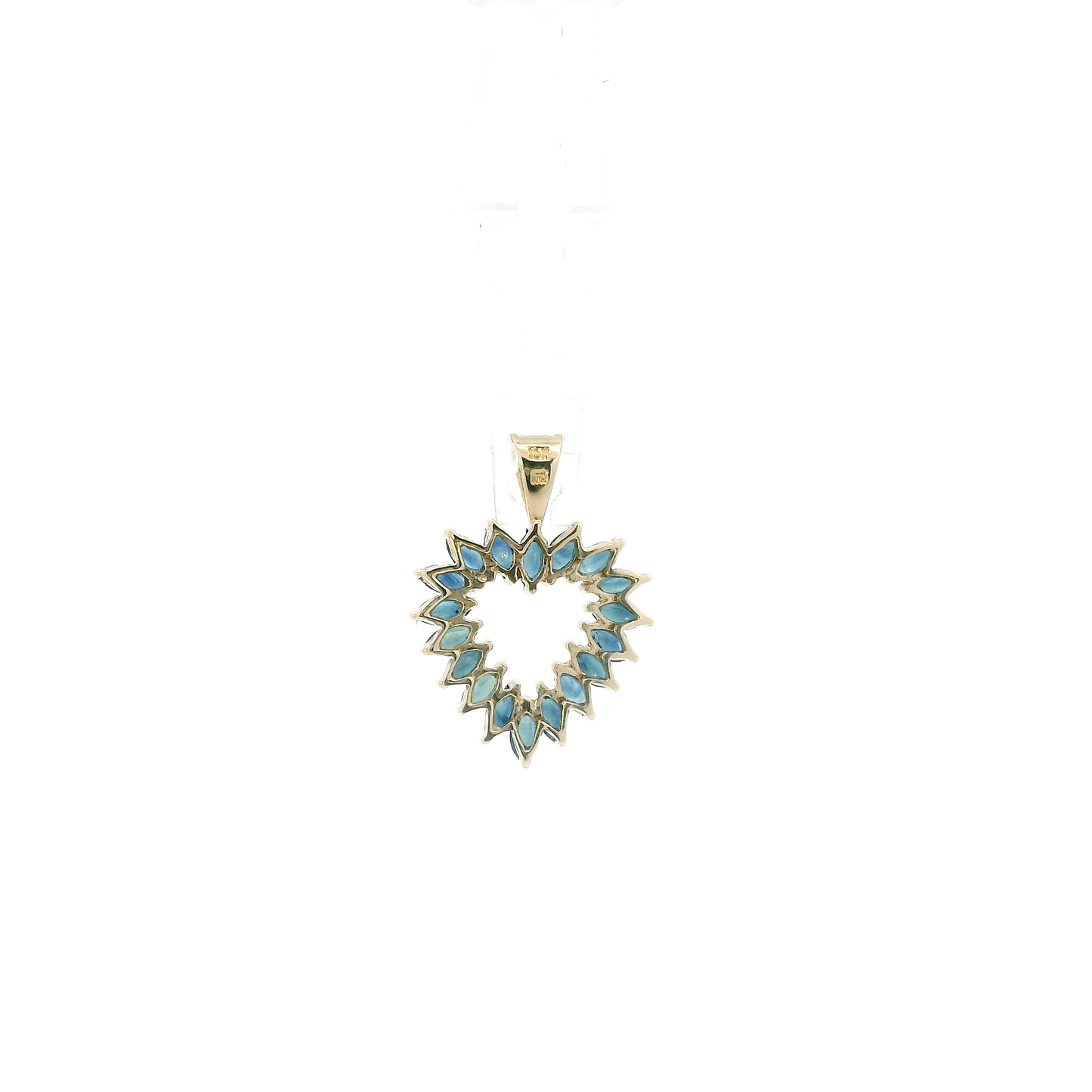 10K Yellow Gold Sapphire Heart Pendant
