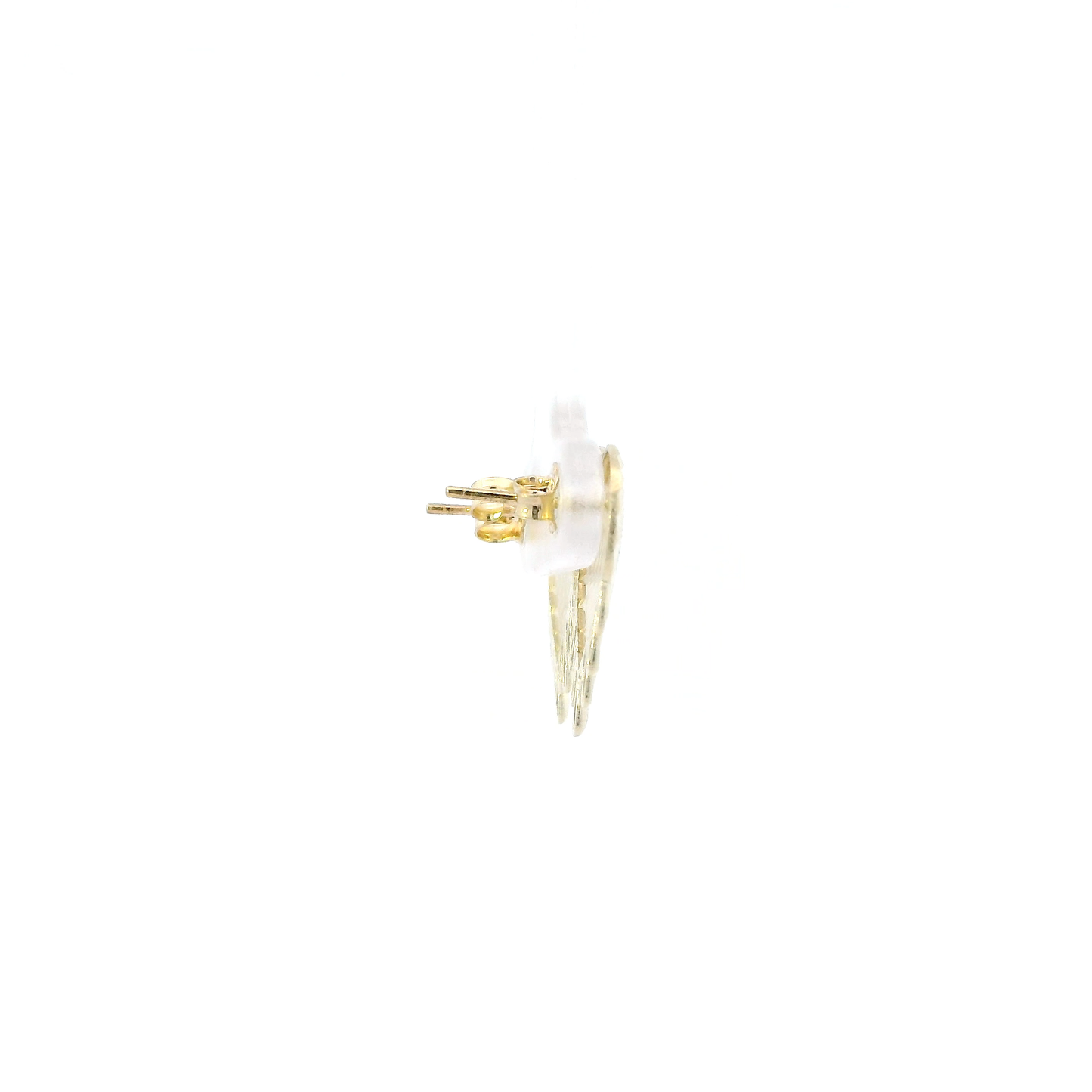 10K Yellow Gold Dripping Heart Stud Earrings