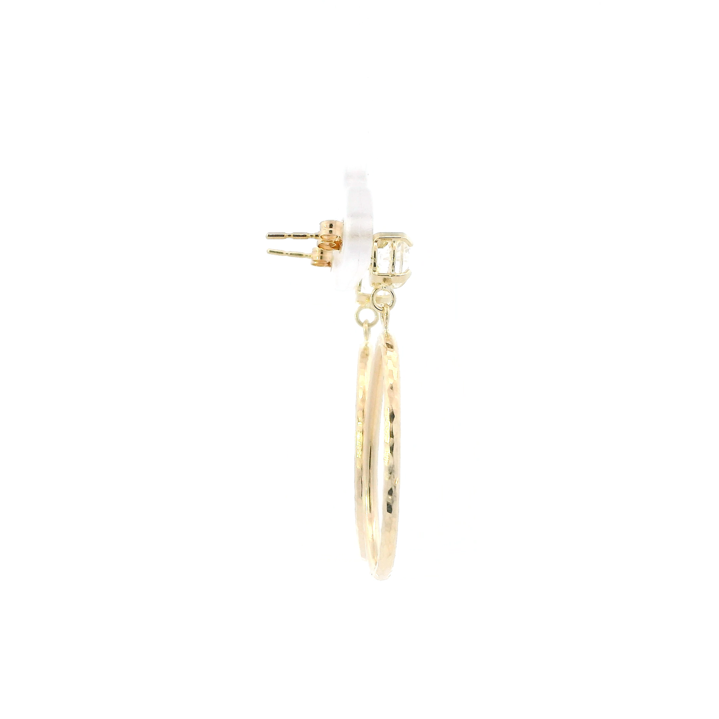 10K Yellow Gold Dangle Hoop Earrings