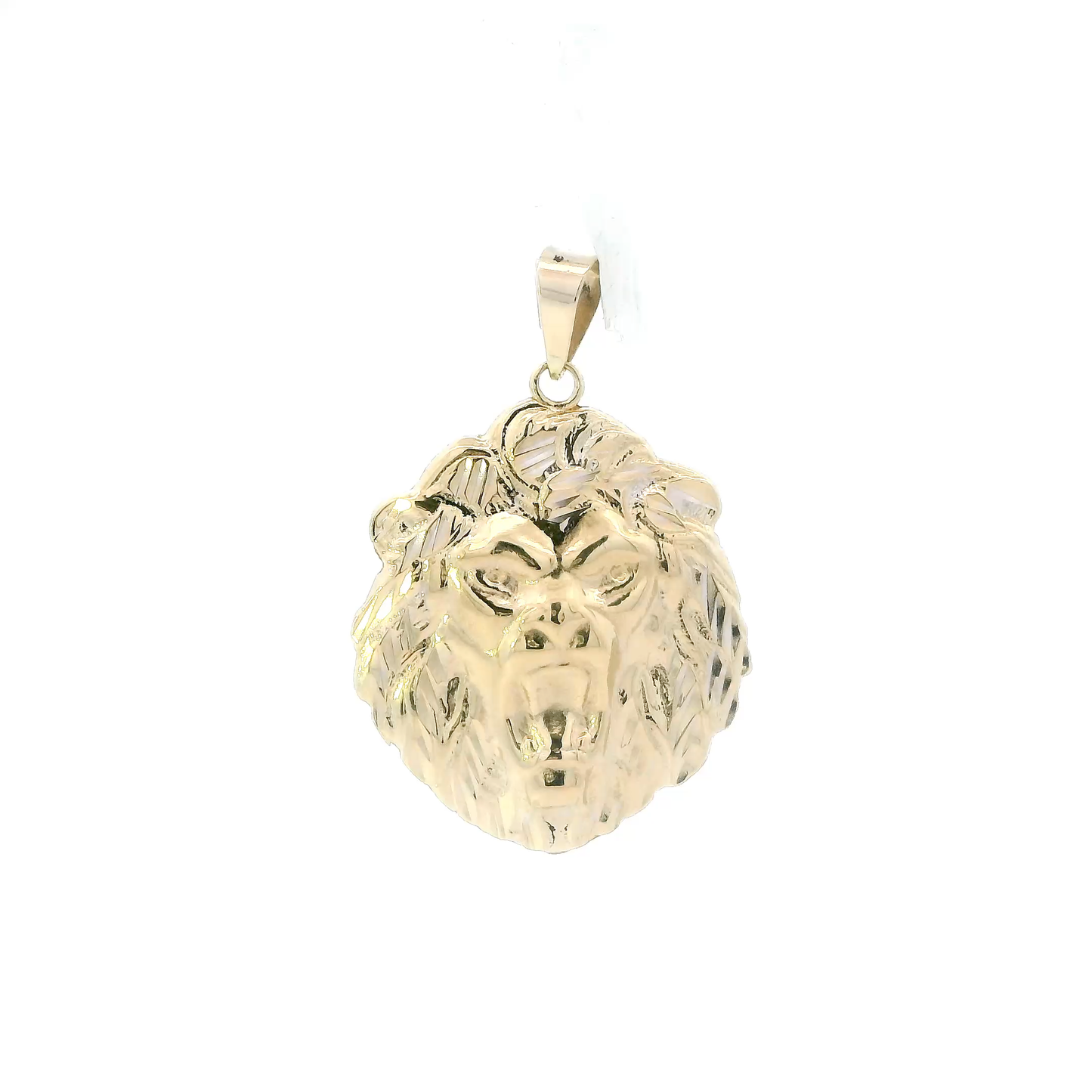 10K Yellow Gold Lion Head Pendant