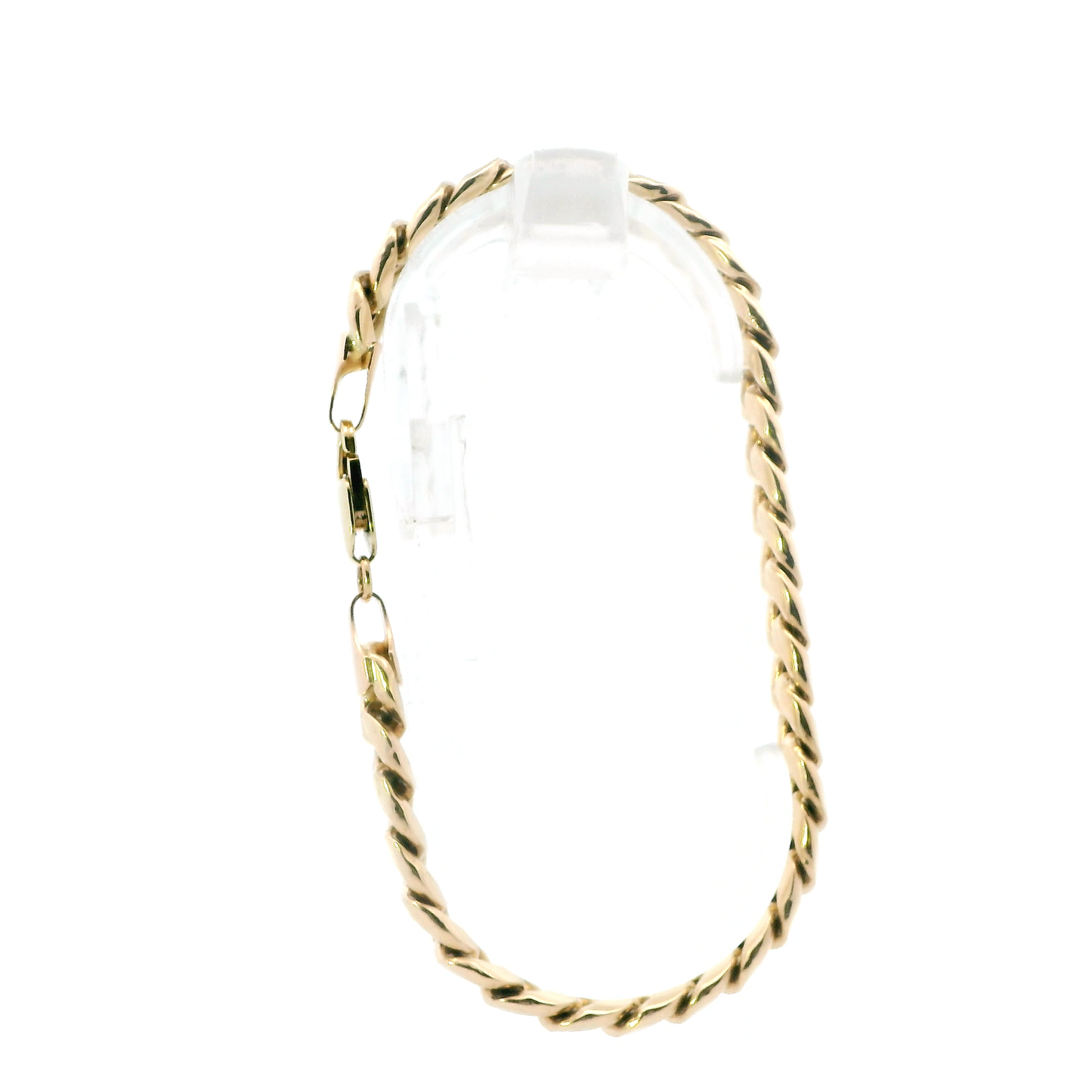 10K Yellow Gold 9" Hollow Curb Bracelet