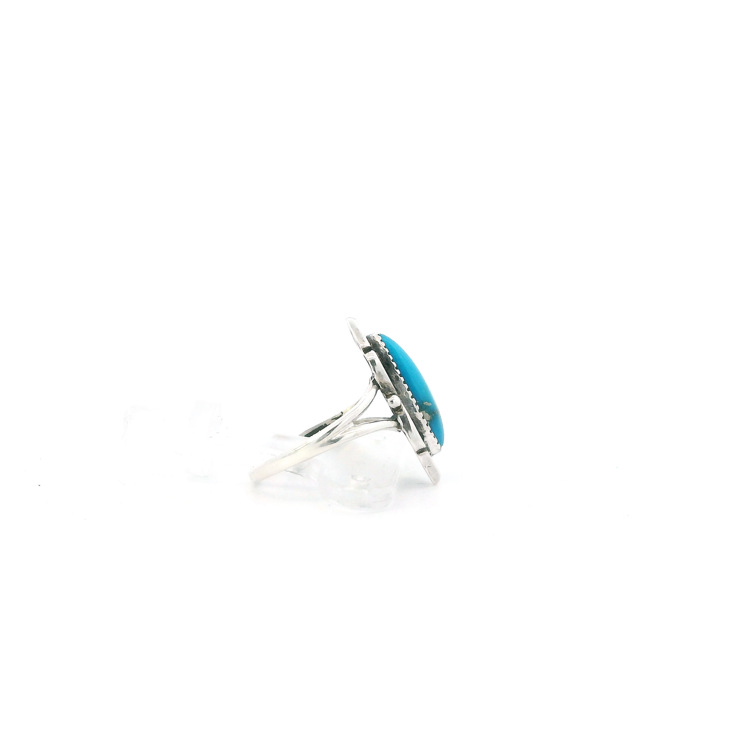 Native American Sterling Silver Oblong Turquoise Ring