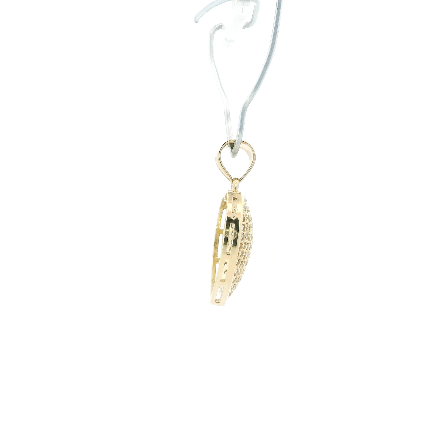 10K Yellow Gold Pave Heart Pendant