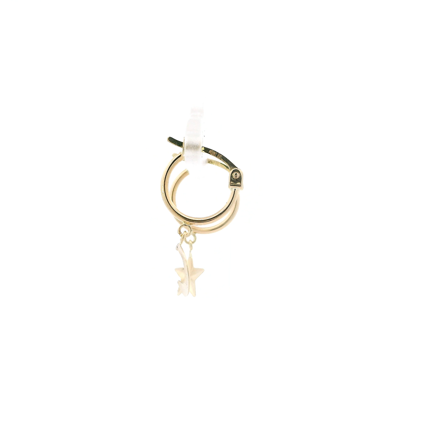 10K Yellow Gold Star & Moon Hoop Earrings