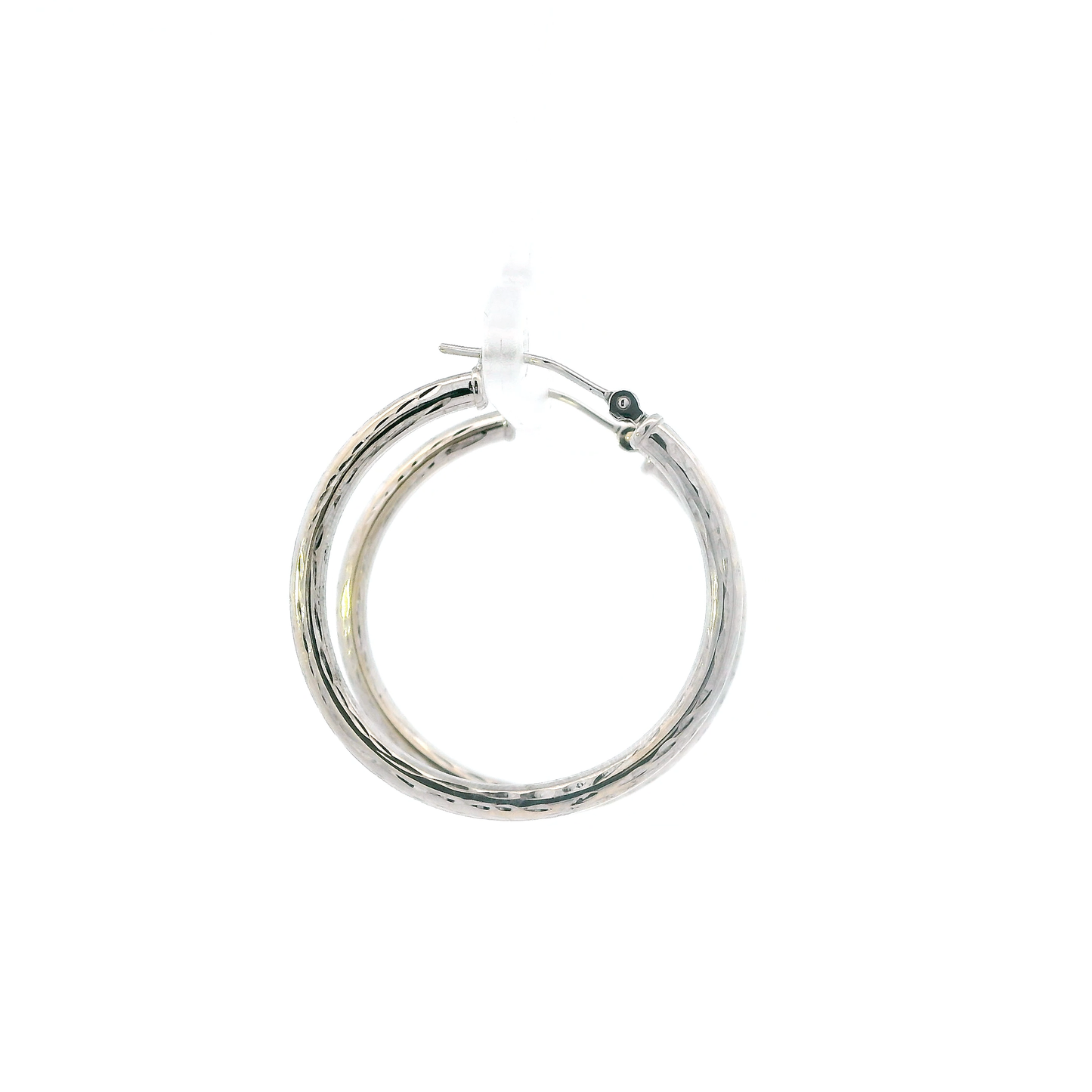 10K White Gold Hoop Earrings