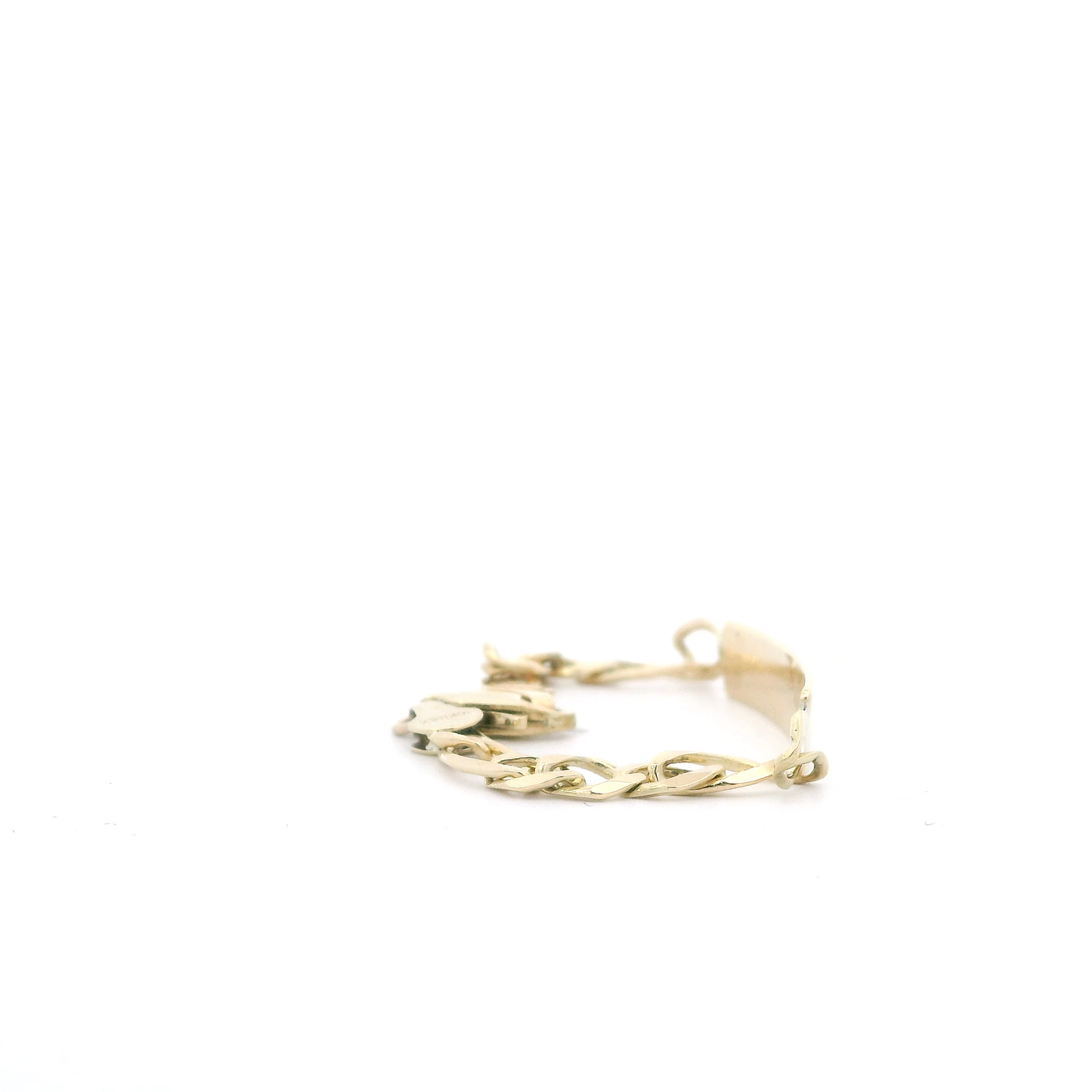 10K Yellow Gold 5" Figaro ID Kids Bracelet