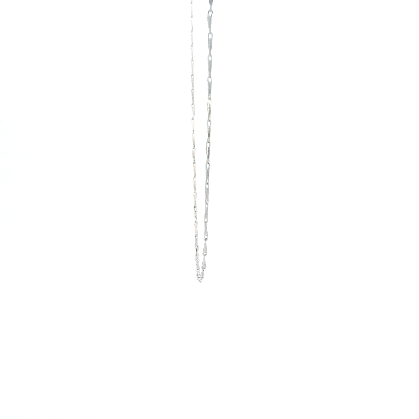 14K White Gold 14.5" Paper Clip Chain