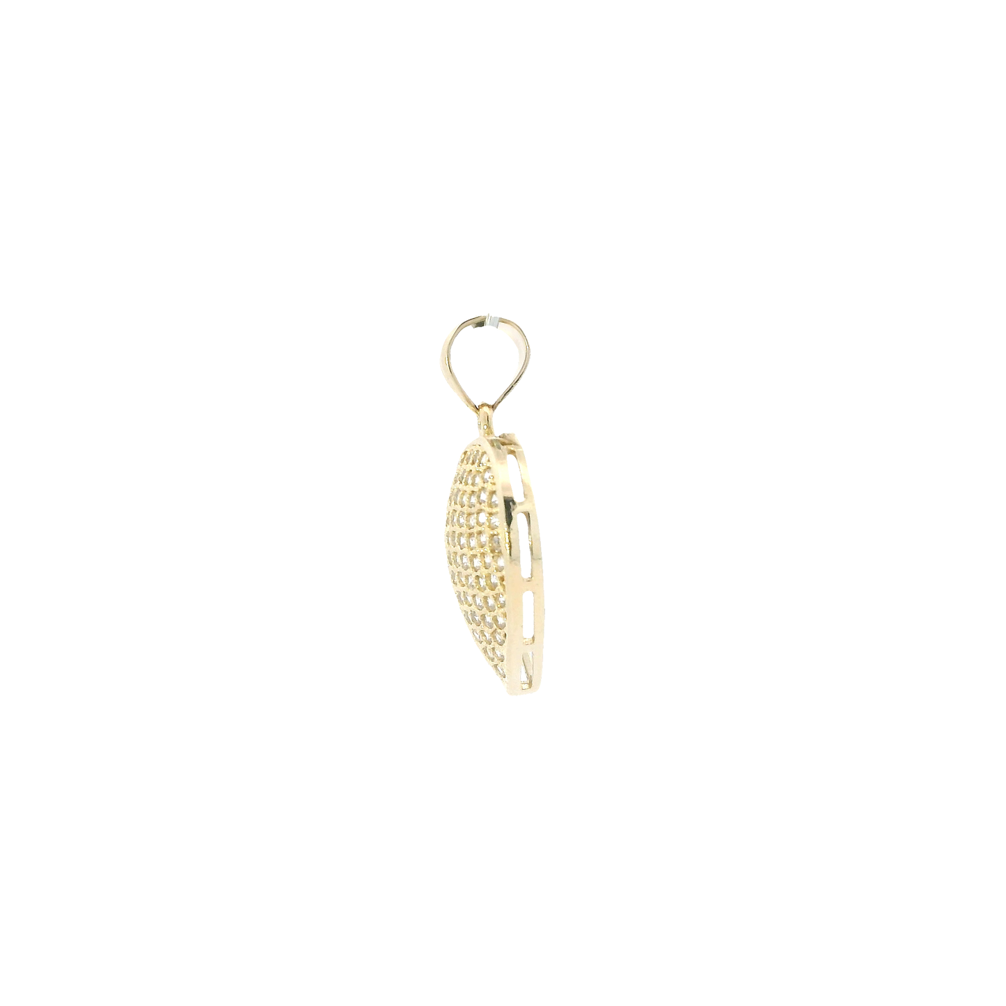 10K Yellow Gold Pave Heart Pendant