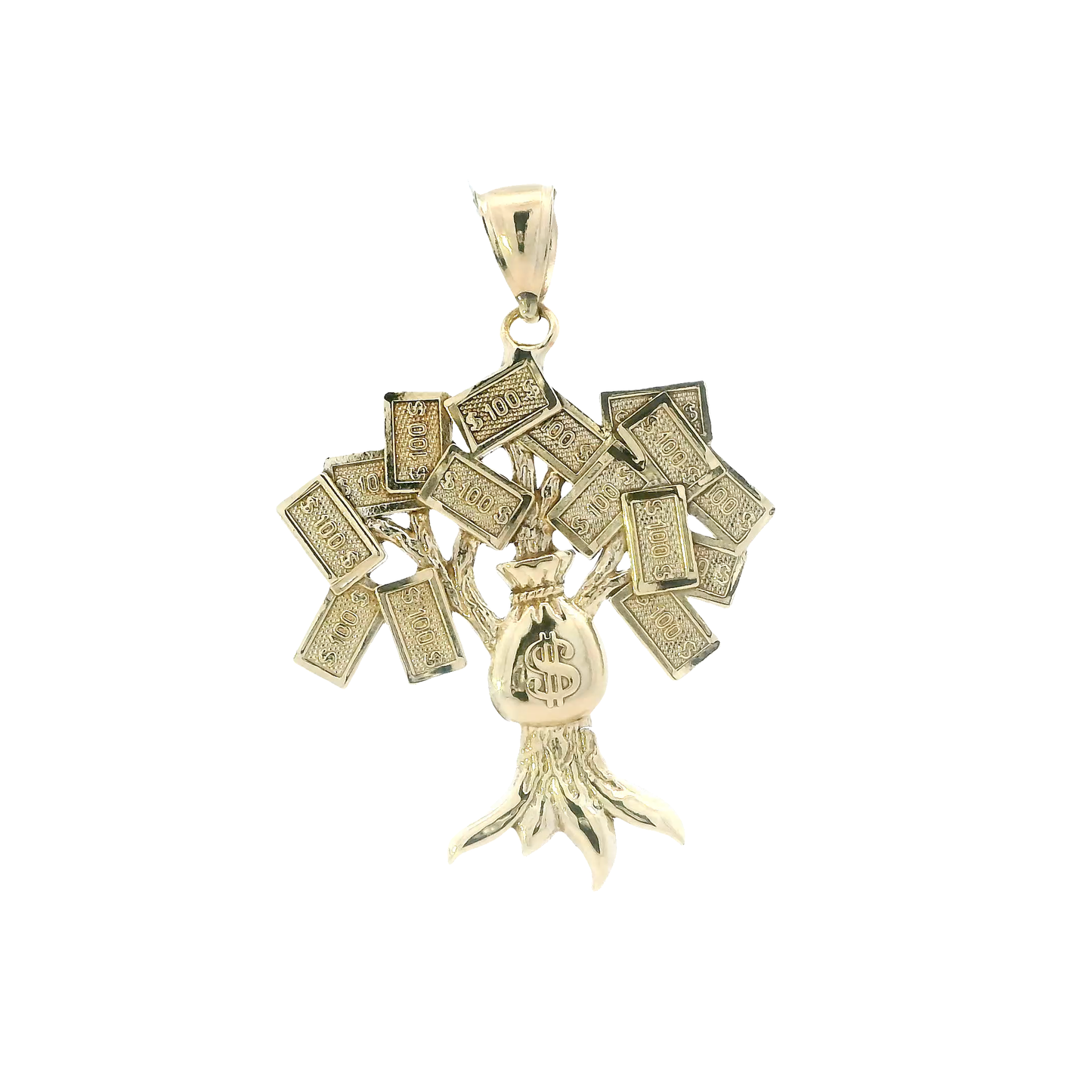10K Yellow Gold Money Tree Pendant