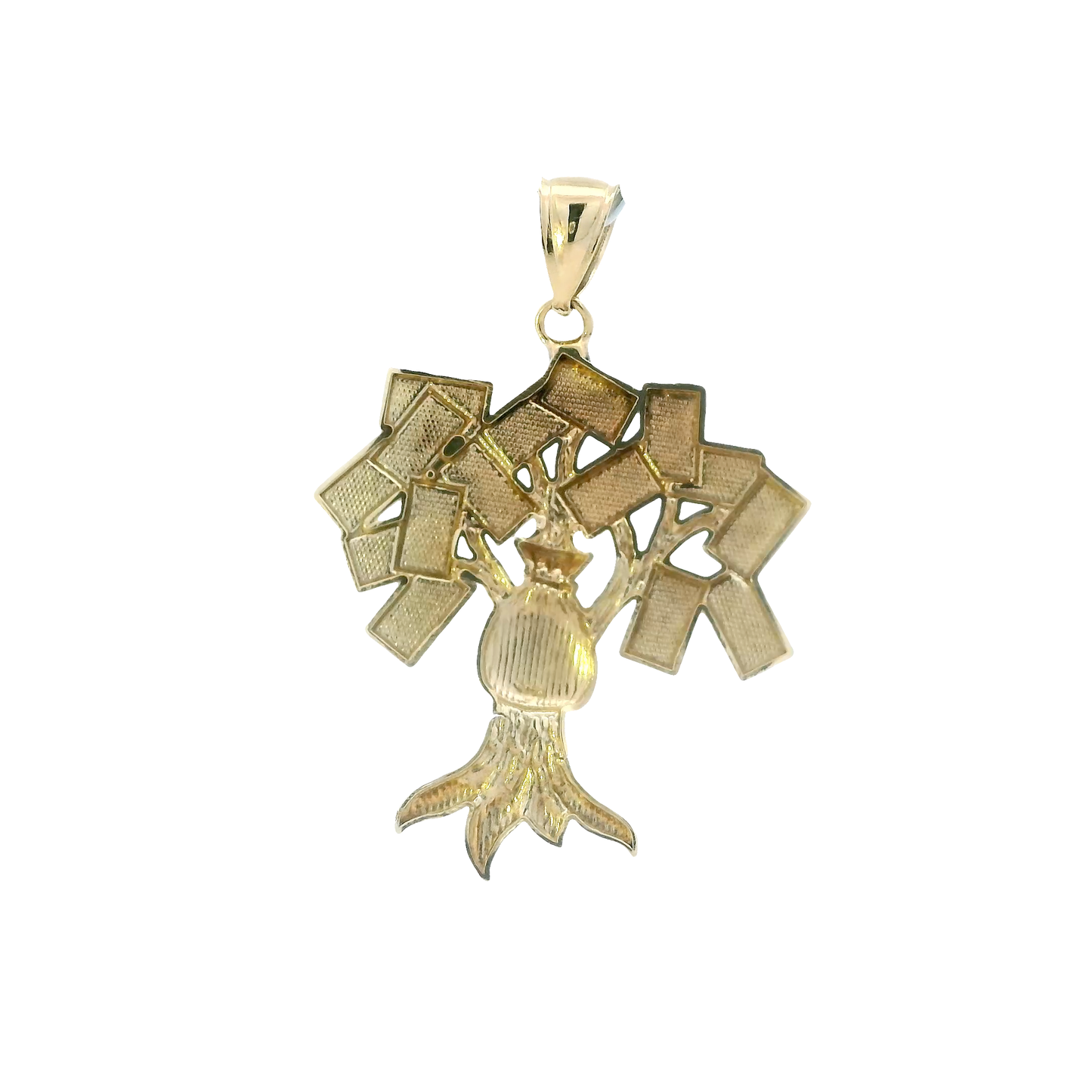 10K Yellow Gold Money Tree Pendant