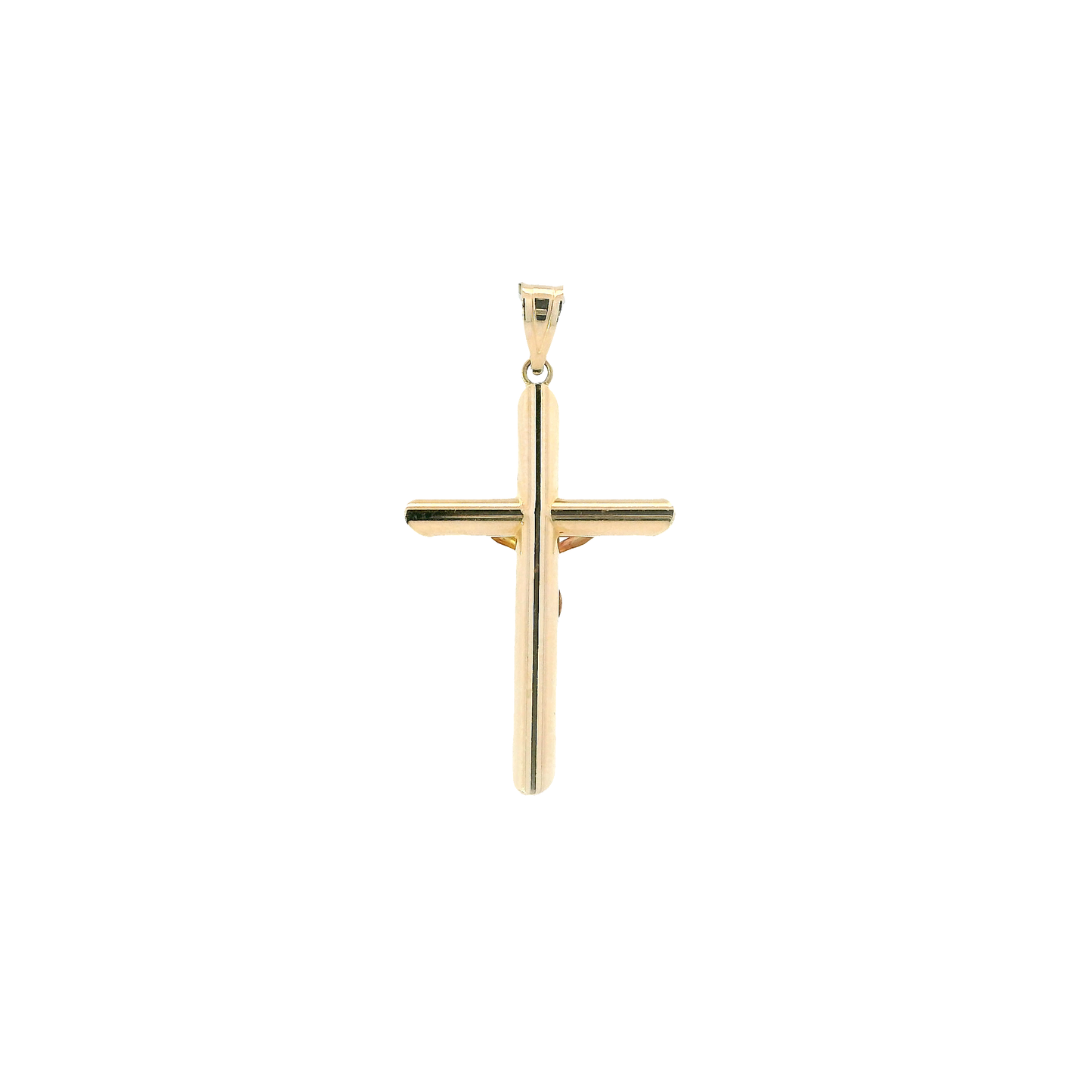 14K Yellow Gold Hollow Crucifix Pendant