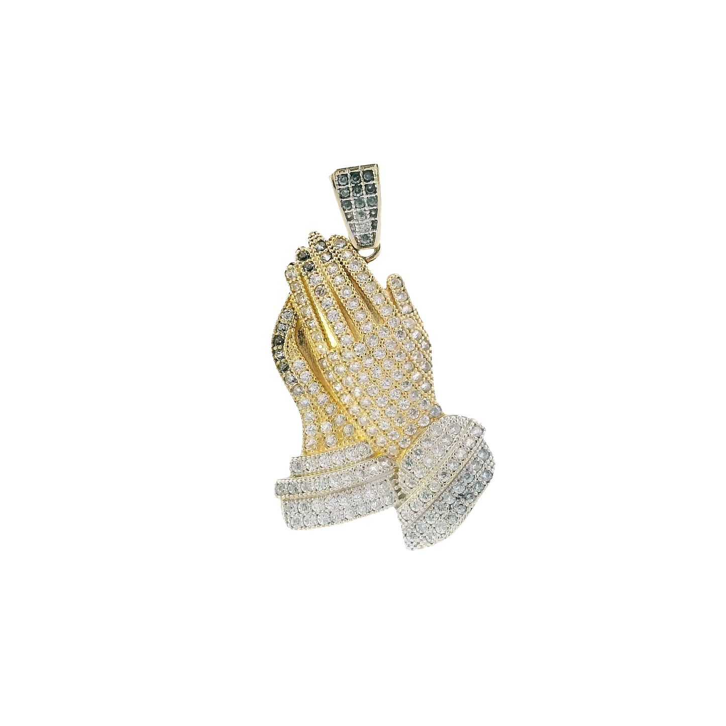 14K Yellow Gold Praying Hands Pendant