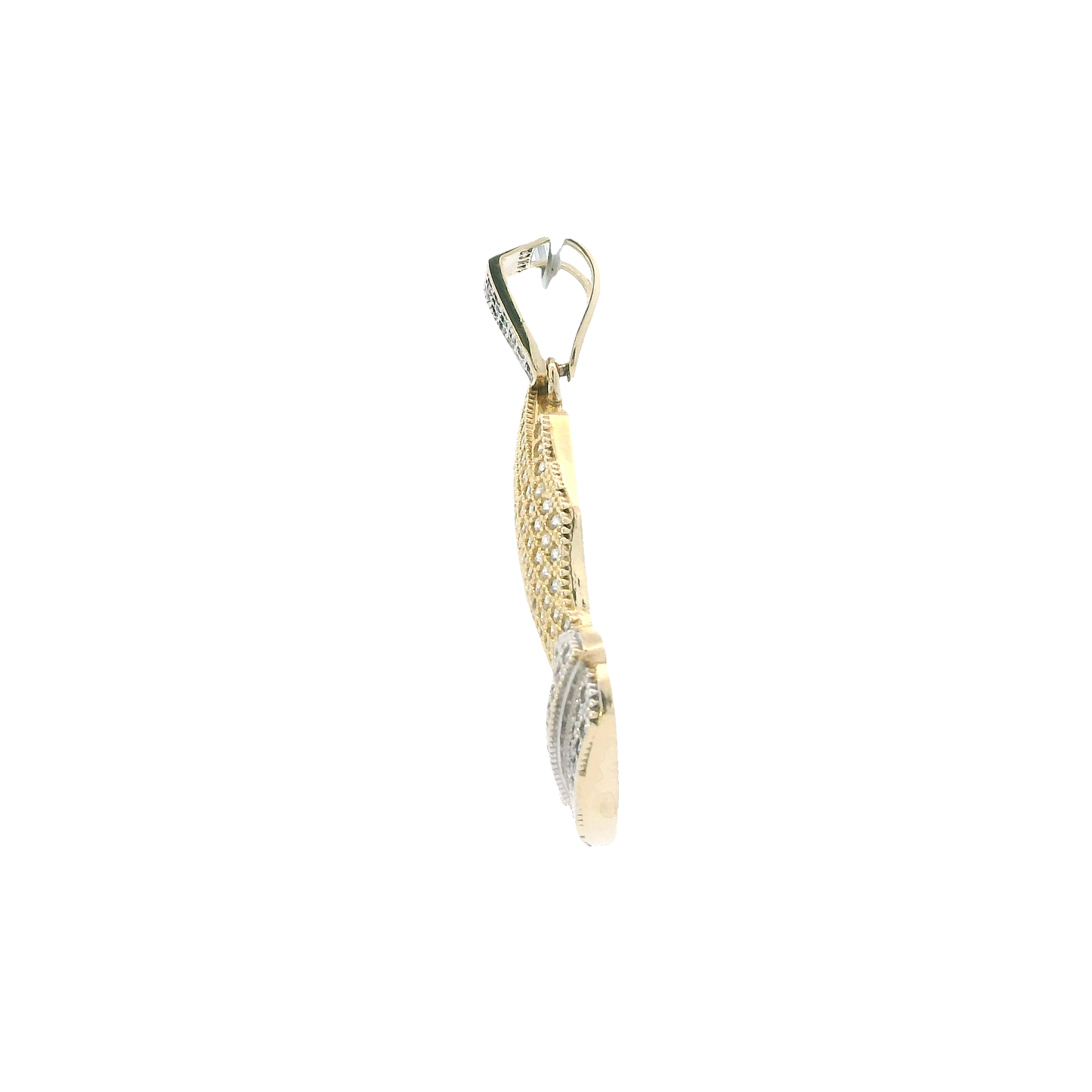 14K Yellow Gold Praying Hands Pendant