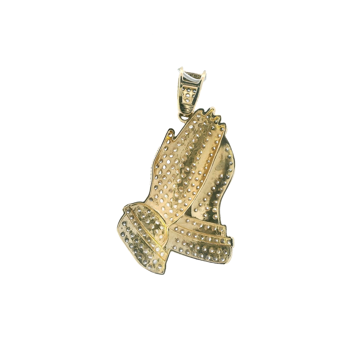14K Yellow Gold Praying Hands Pendant