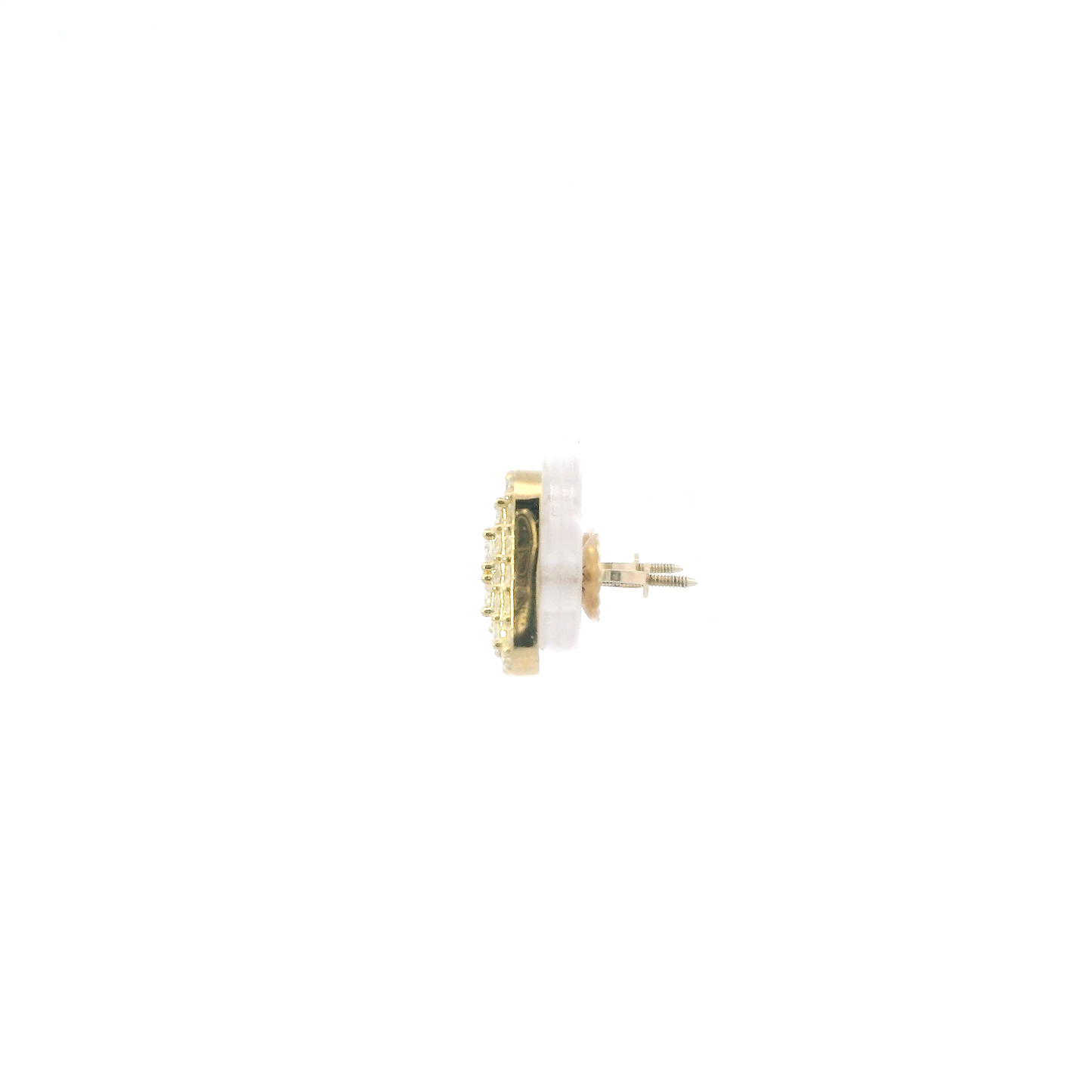 10K Yellow Gold CZ Stud Earrings