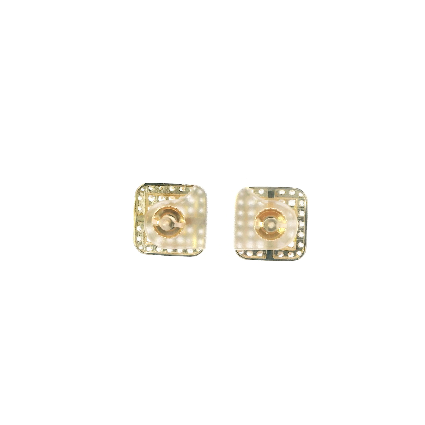 10K Yellow Gold CZ Stud Earrings
