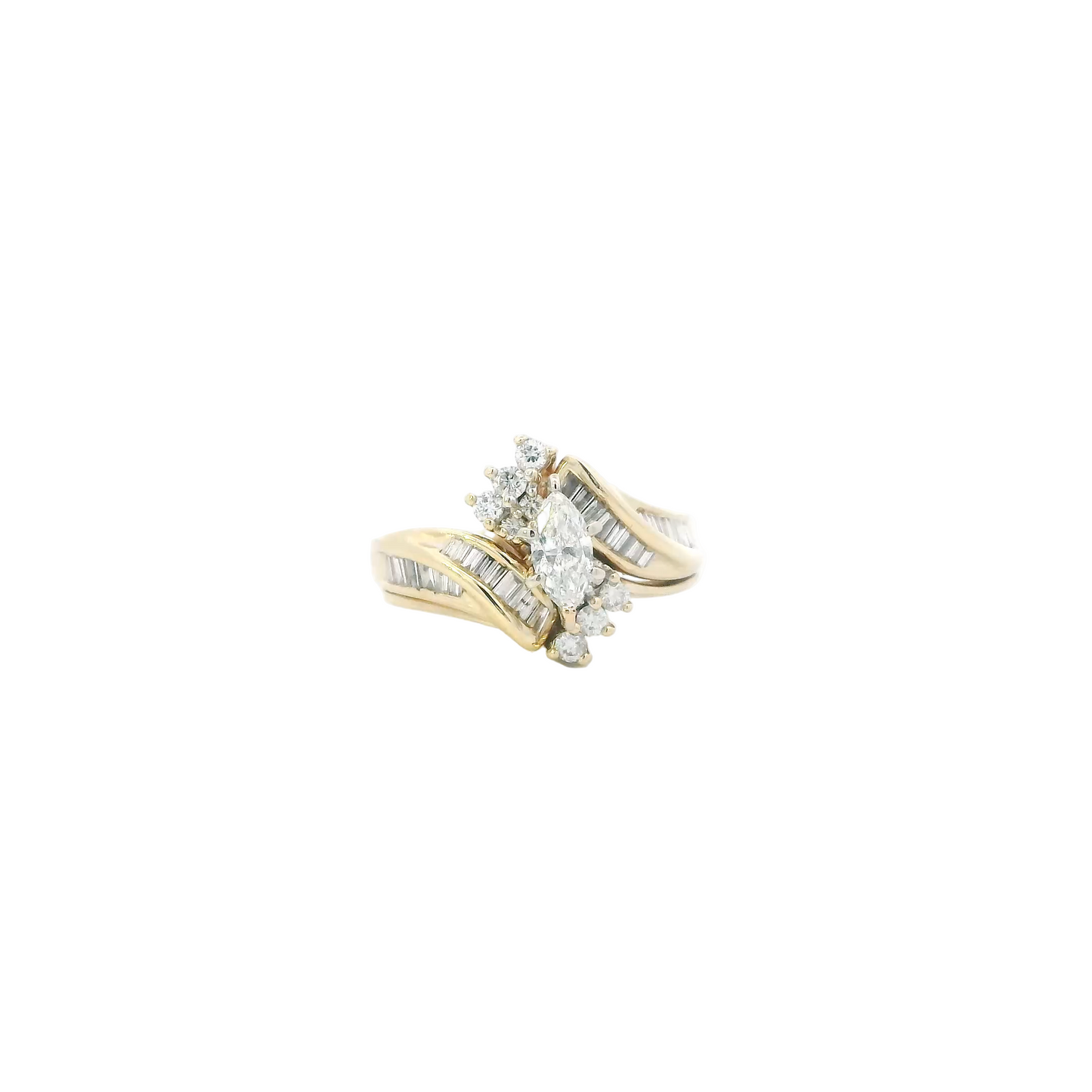 14K Yellow Gold Women's Diamond Ring - 0.53ct