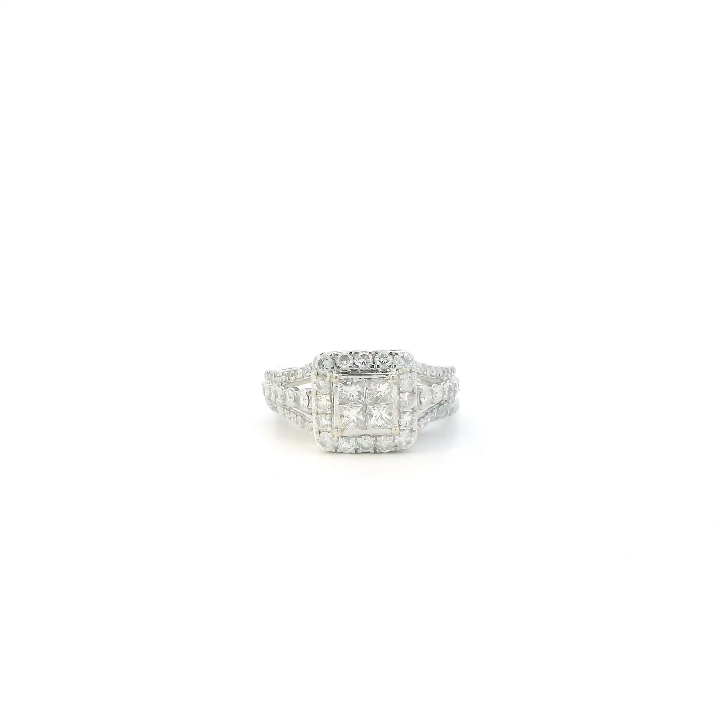 14K White Gold Diamond Women's Engagement & Wedding Ring Set -1.26ct