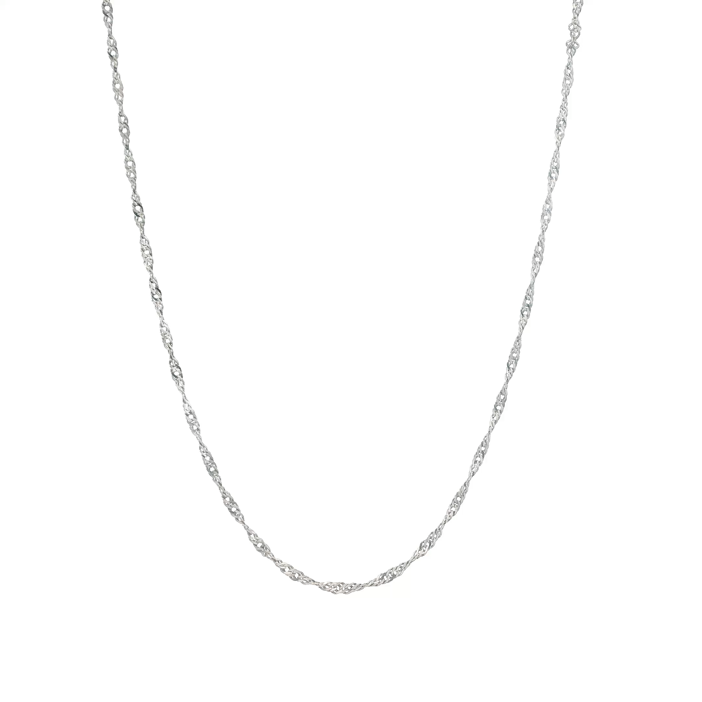 14K White Gold 17" Singapore Chain