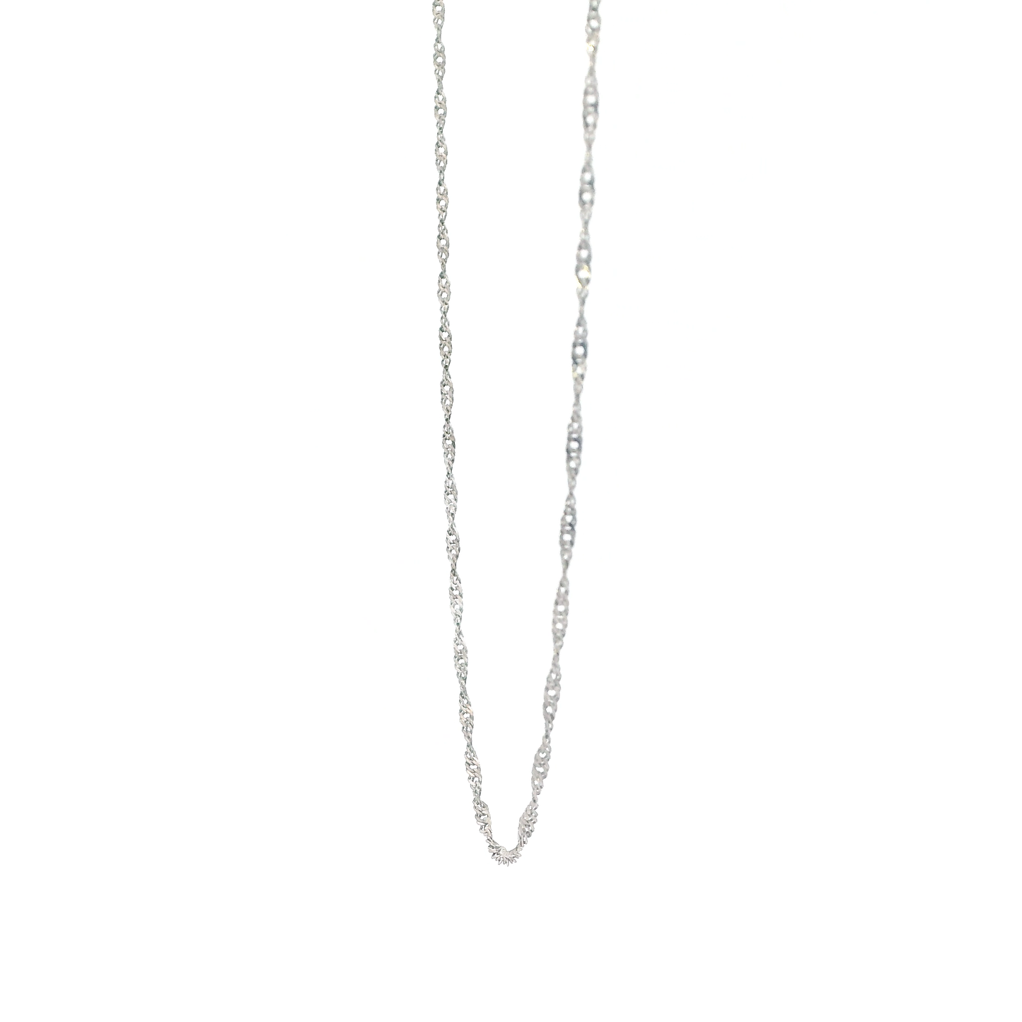 14K White Gold 17" Singapore Chain