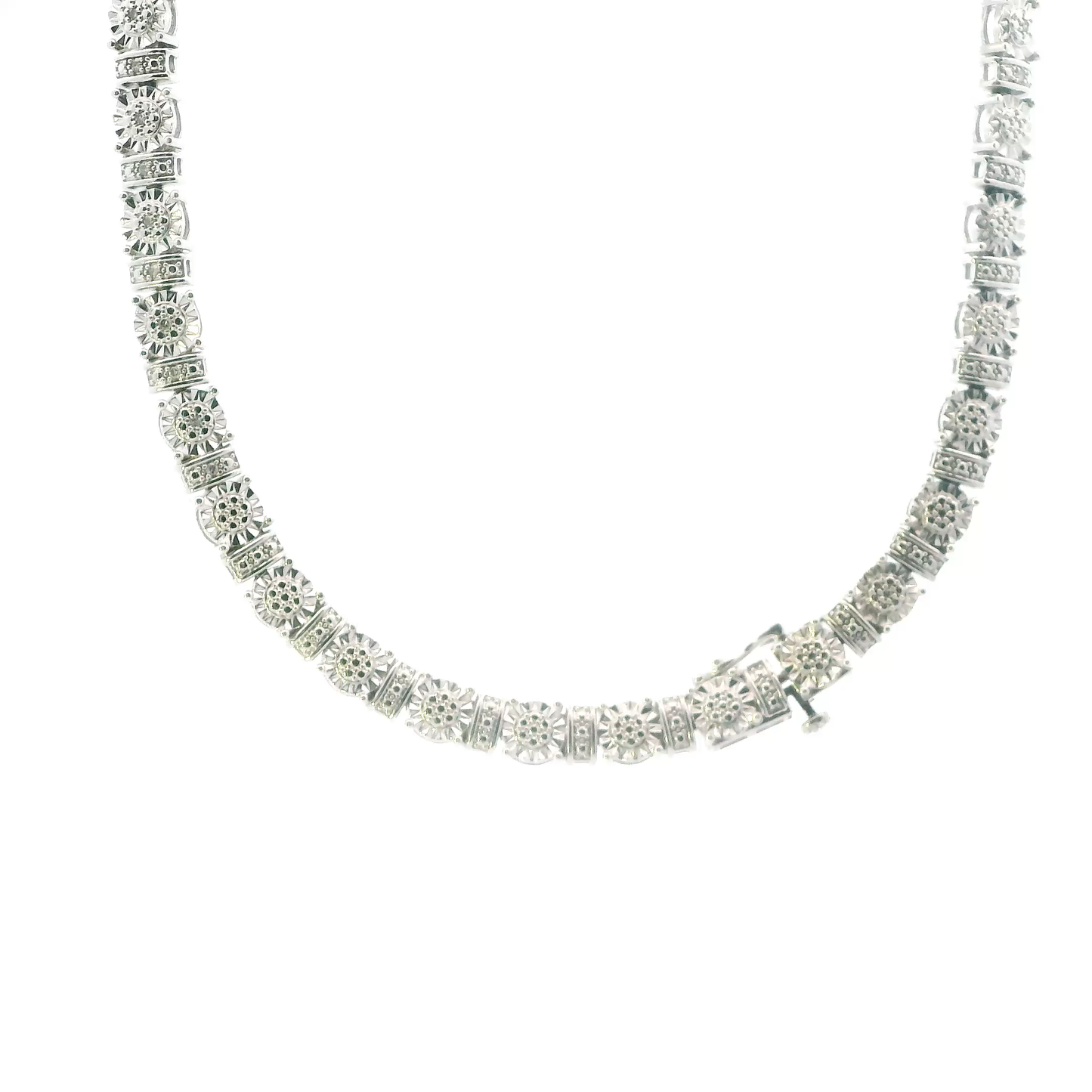 Sterling Silver 17" Diamond Necklace - 0.66ct