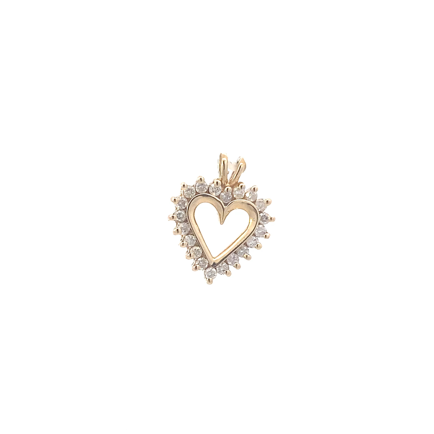 10K Yellow Gold Diamond Heart Pendant - 0.51ct