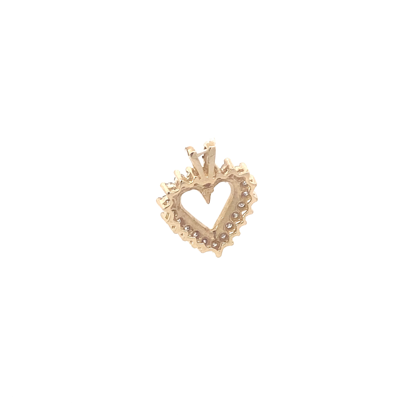 10K Yellow Gold Diamond Heart Pendant - 0.51ct