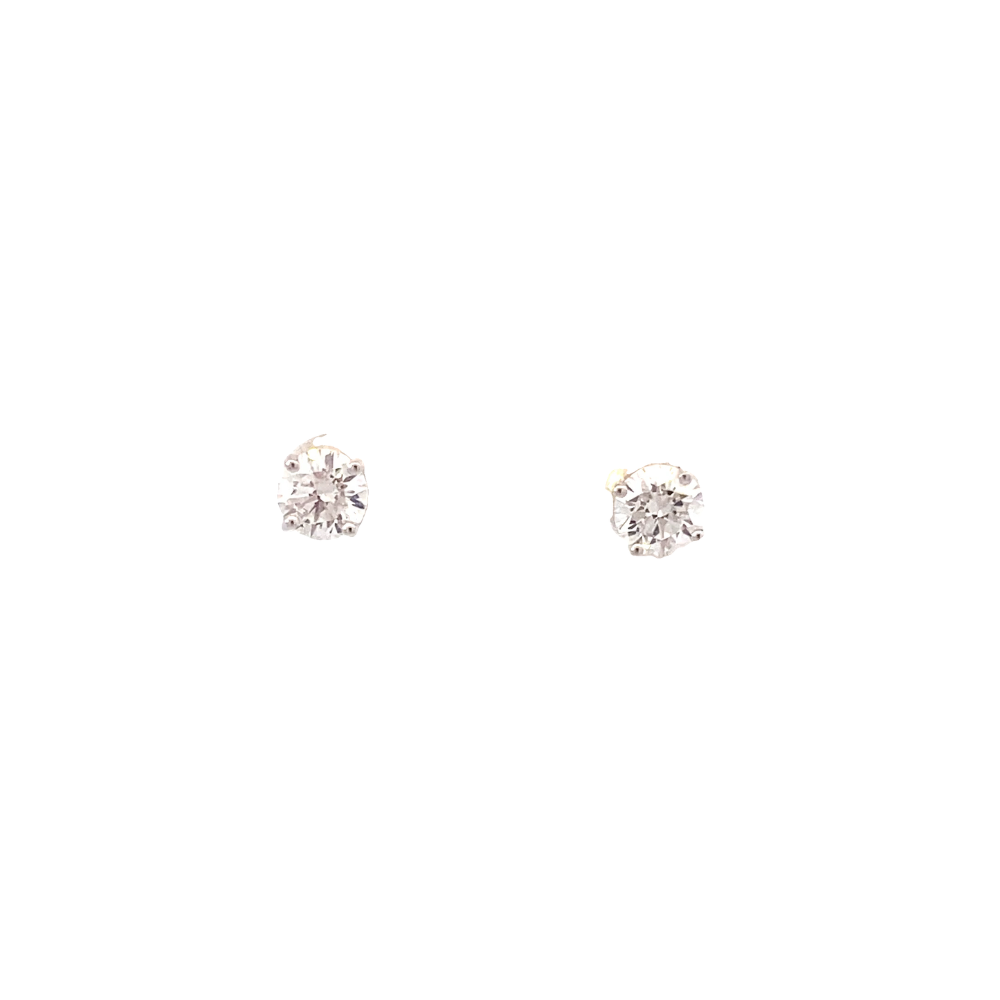 New 14K White Gold Lab Diamond Solitaire Earrings - 0.75ct