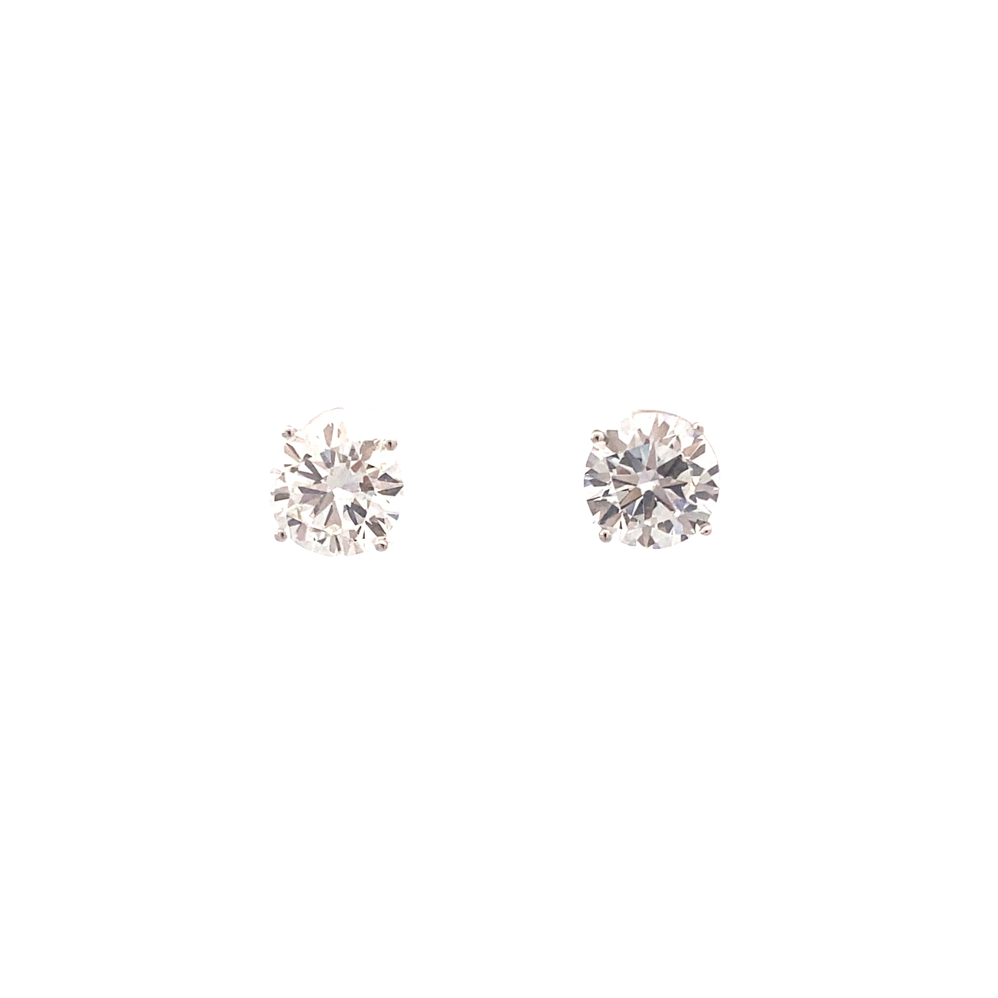 New 14K White Gold Lab Diamond Solitaire Earrings