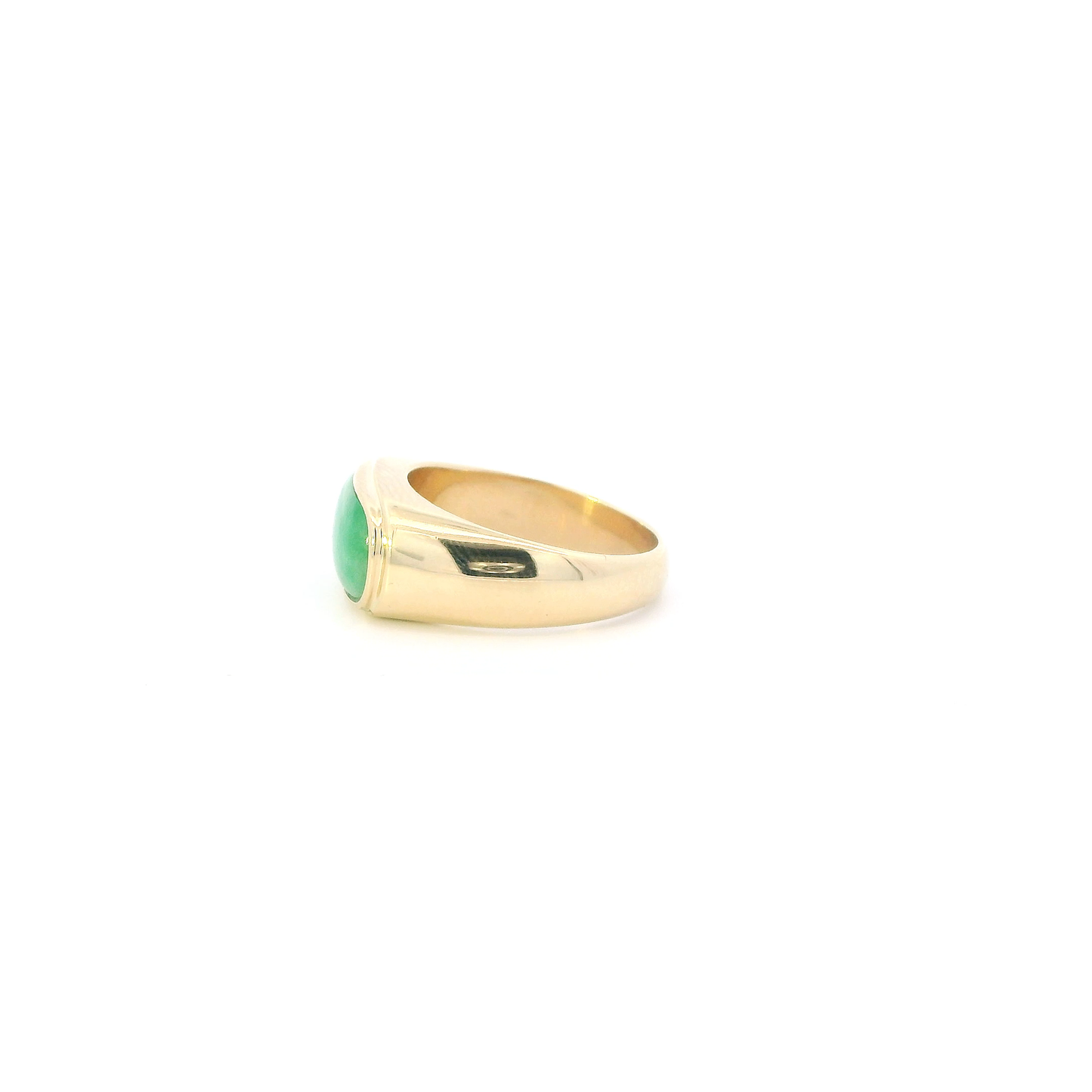 18K Yellow Gold Women's Jade Ring