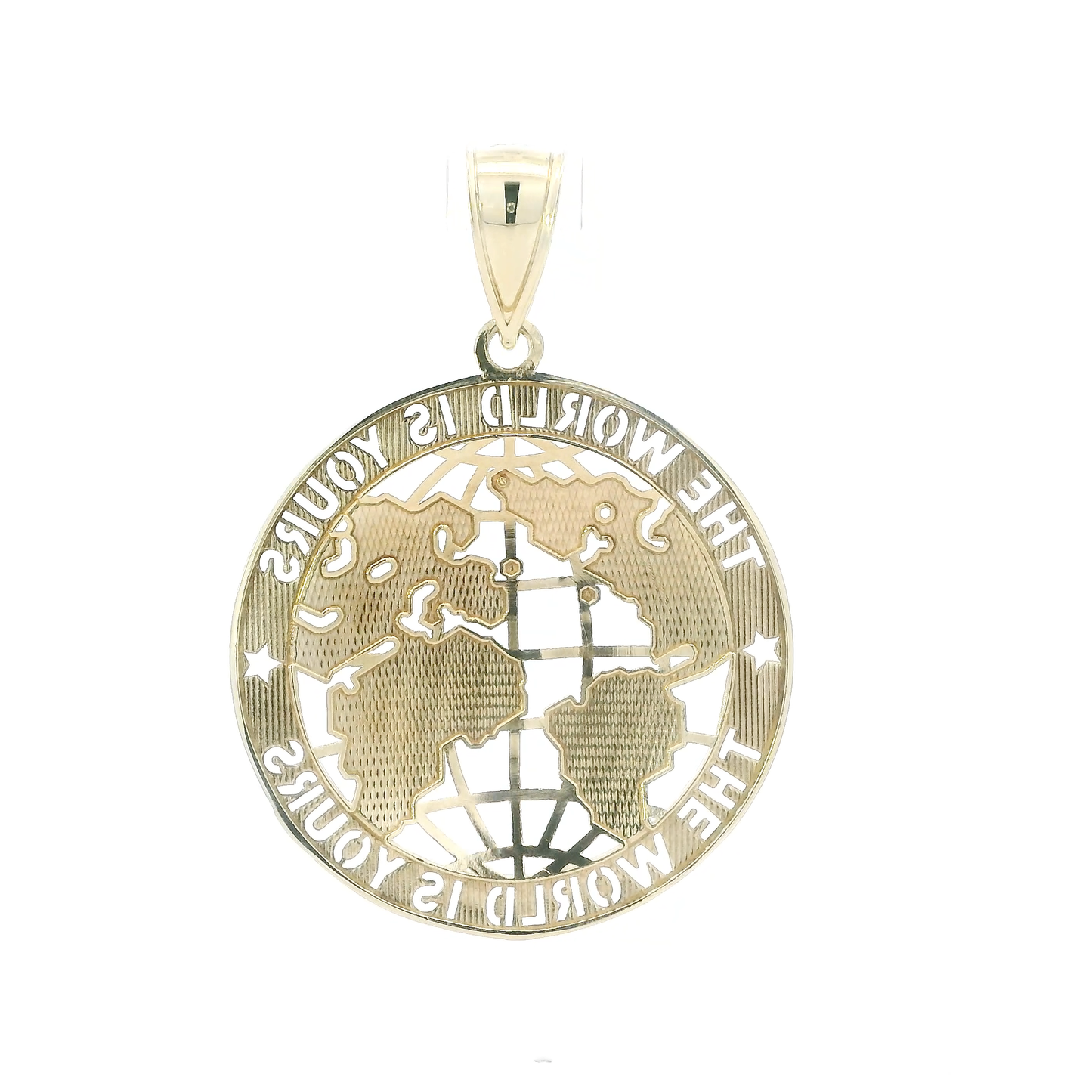 10K Yellow Gold "The World Is Yours" Globe Pendant