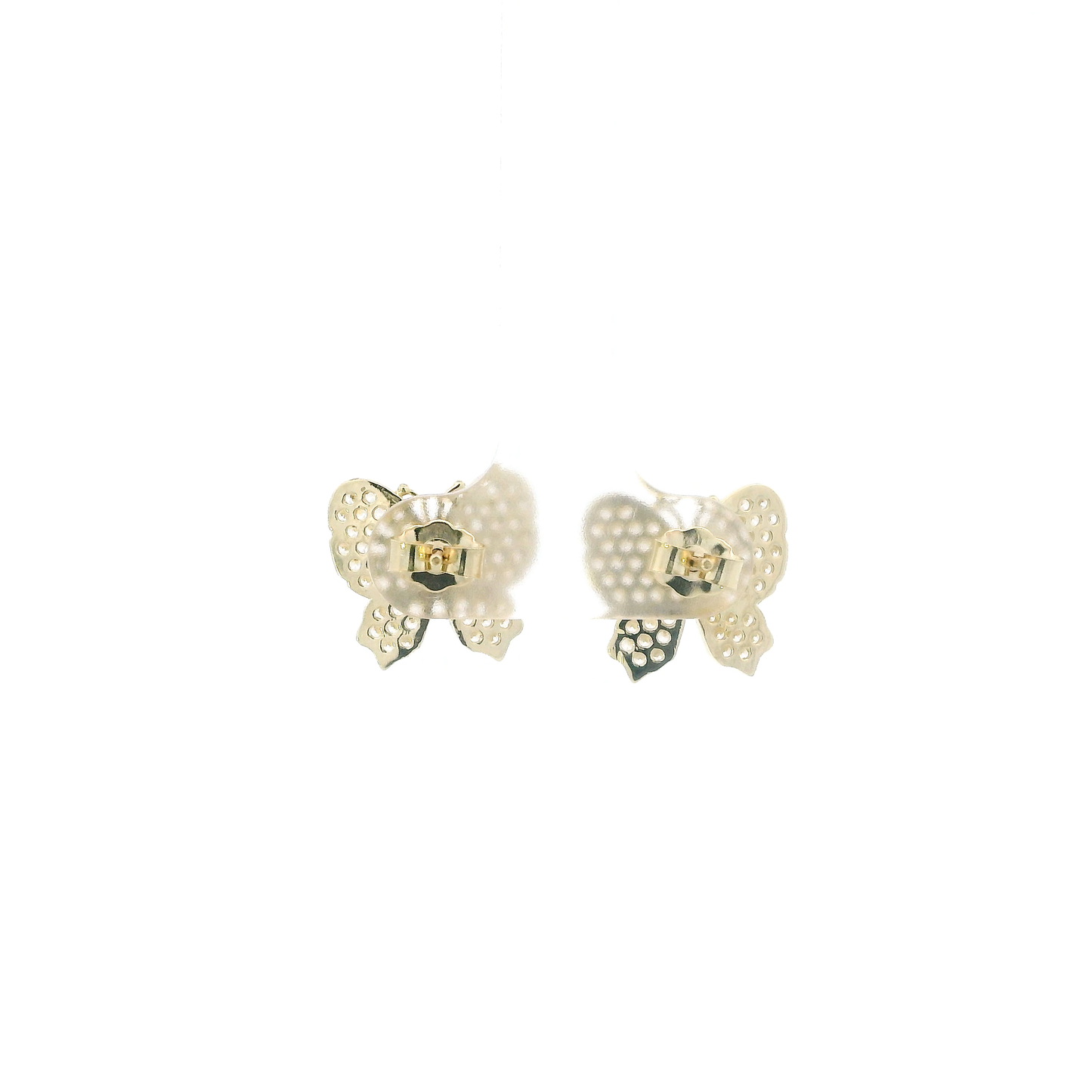 10K Yellow Gold Cz Butterfly Earrings