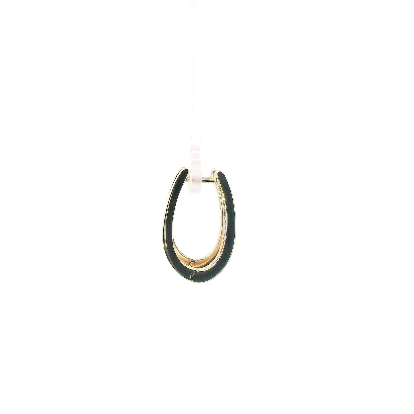 14K Yellow Gold Oval Hoop Earrings
