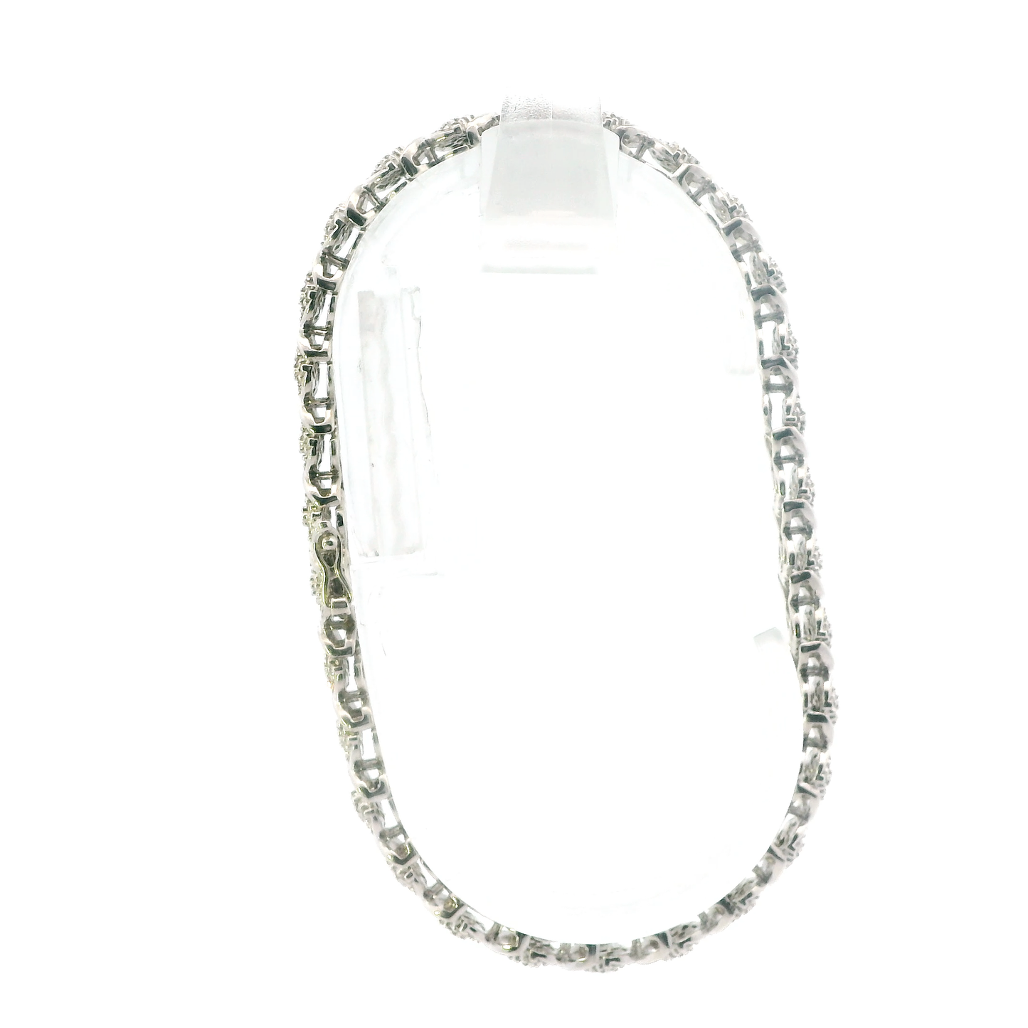 Sterling Silver 7.5" Diamonds Cluster Bracelet - 1.00ct