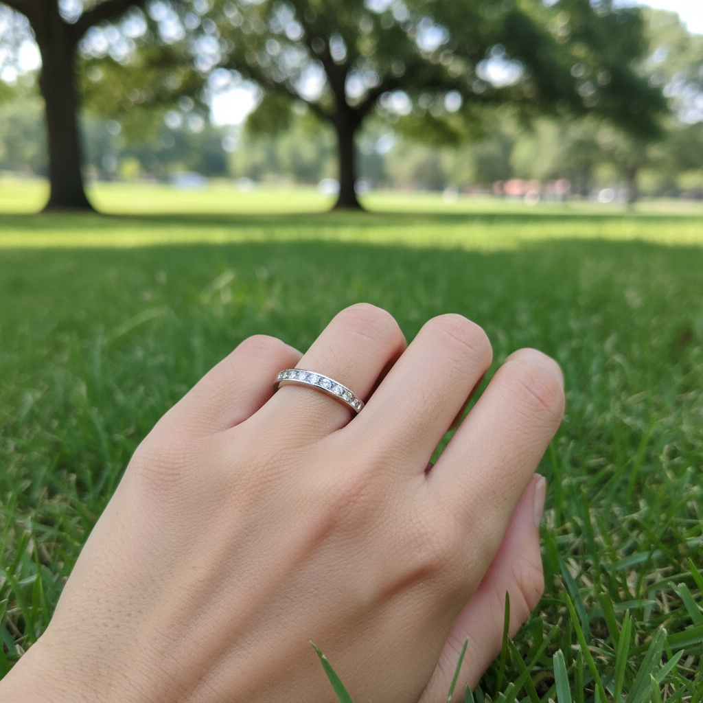 14K White Gold Diamonds Womens Ring -0.36ct