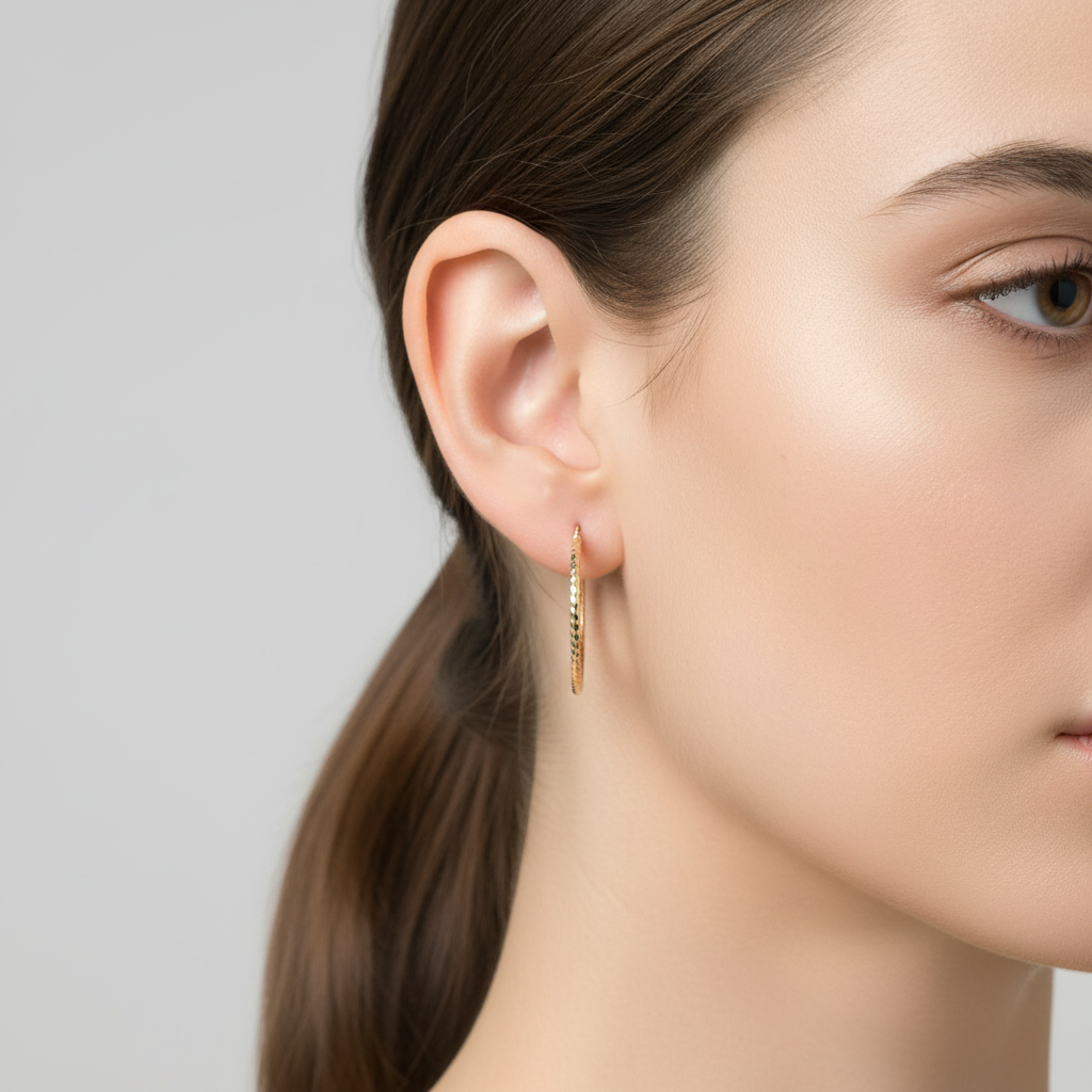 14K Yellow Gold Hoop Earrings