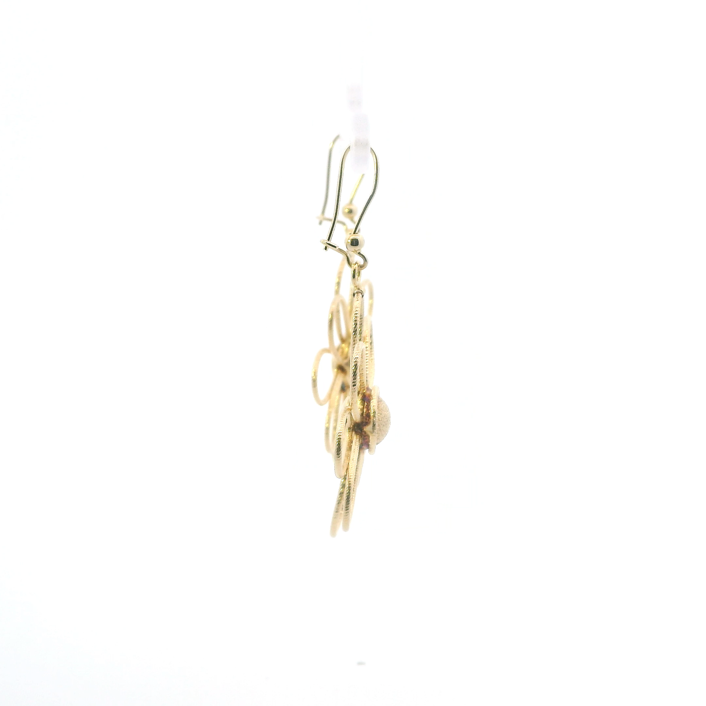 14K Yellow Gold Daisy Dangle Earrings
