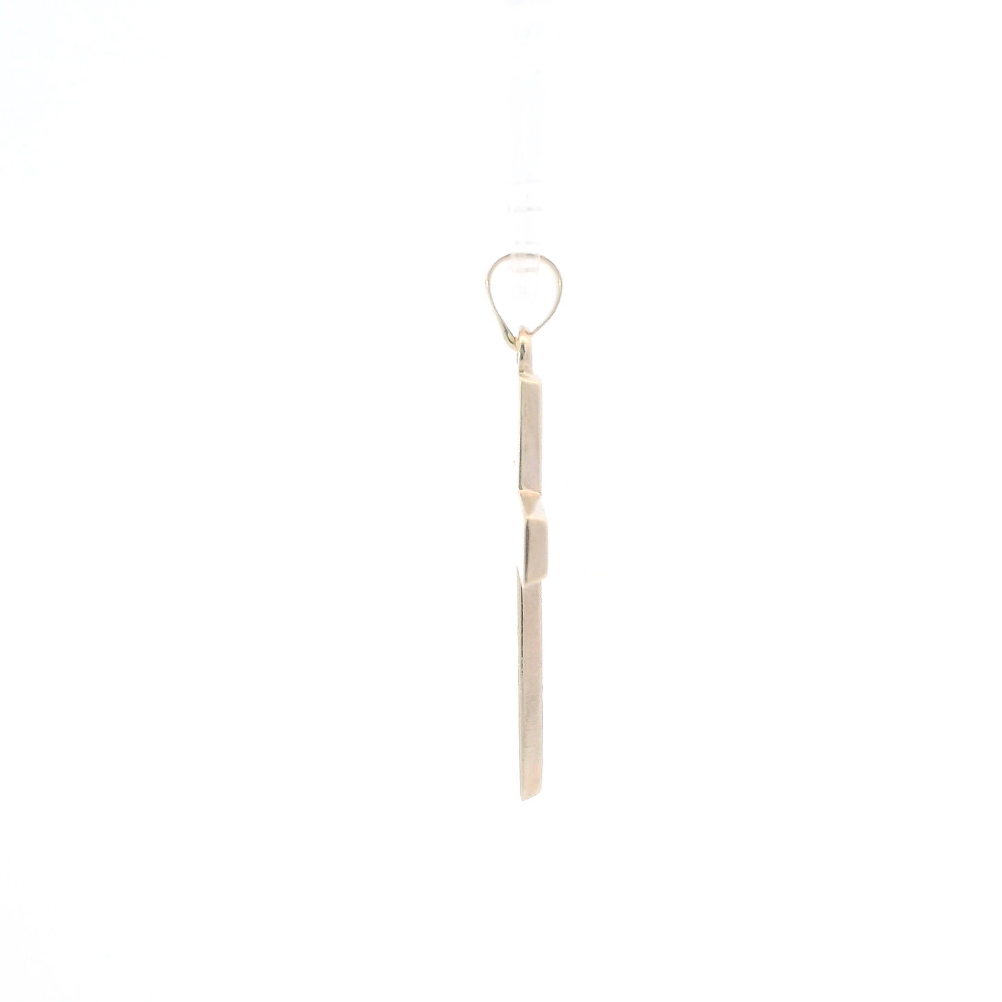 14K Yellow Gold Diamond Cut Design Cross Pendant