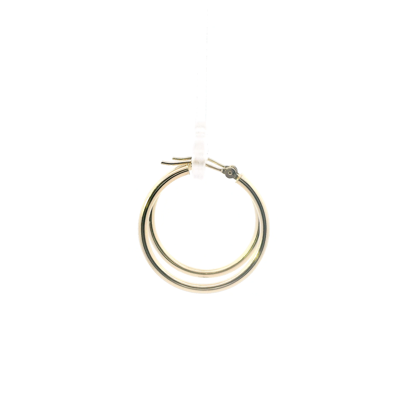 14K Yellow Gold Tube Hoop Earrings