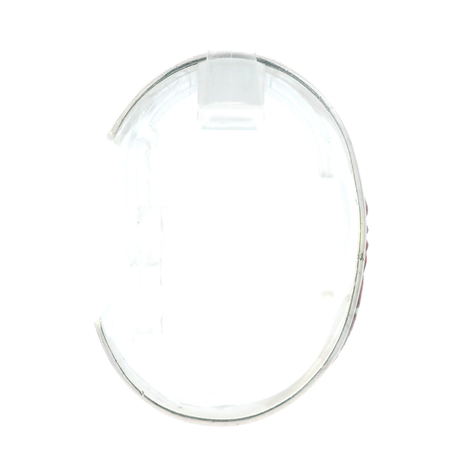 Sterling Silver Santa Fe Coral & Syntetic Opal Cuff Bracelet