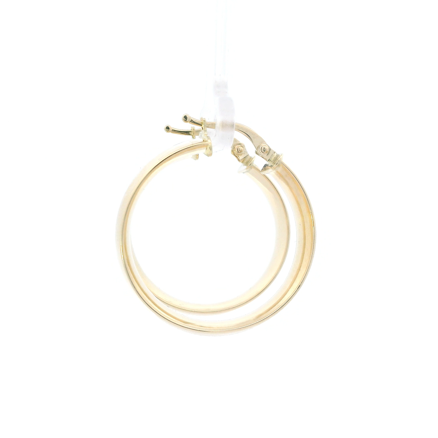 18K Yellow Gold Hollow Plain Hoop Earrings