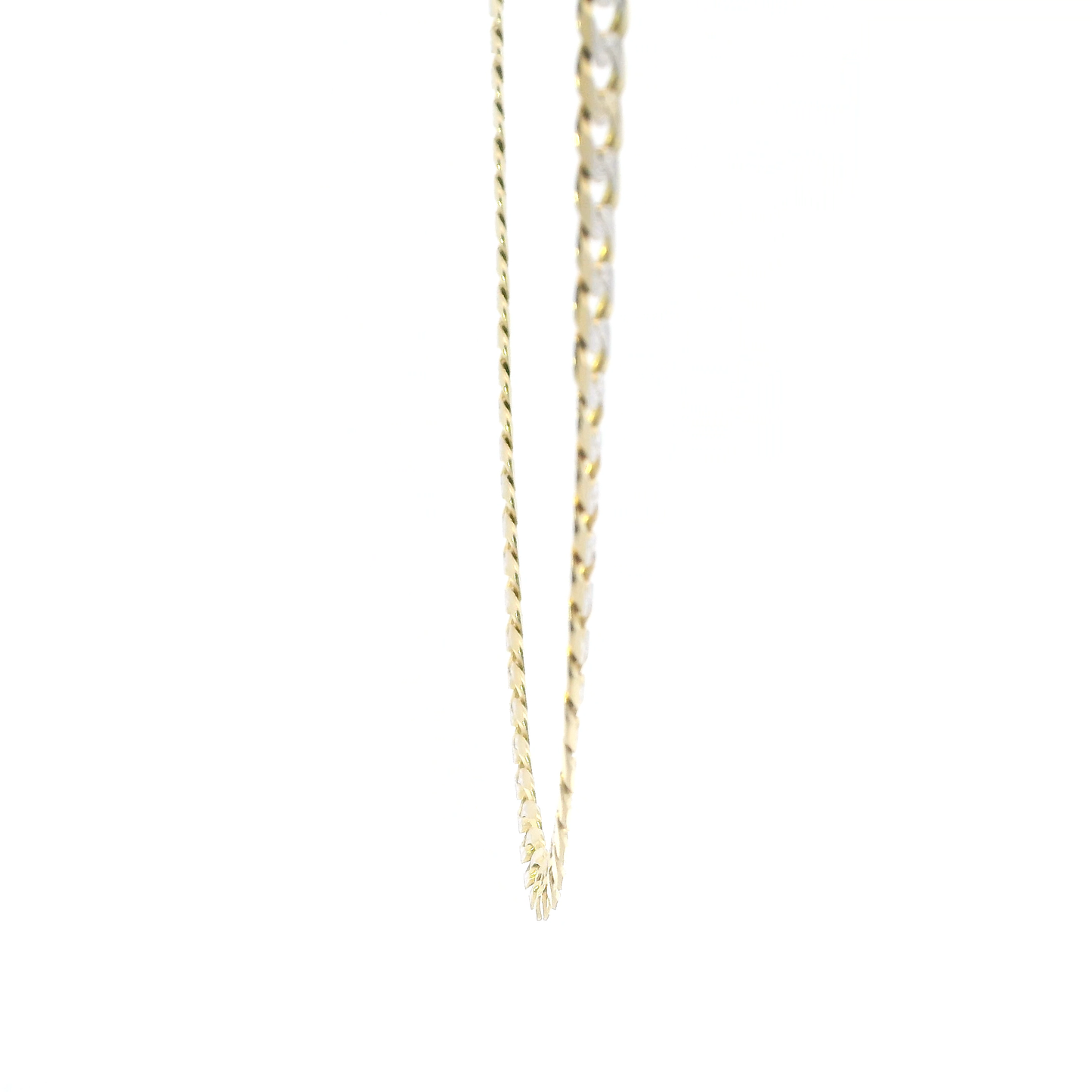 14K Yellow Gold 24" Diamond Cut Curb Chain